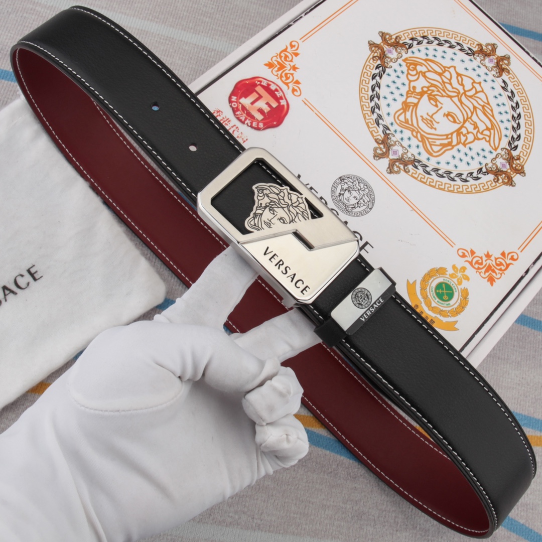 【VERSACE】(ヴェルサーチ) 3.8cmベルト メンズ-BRAND OFF