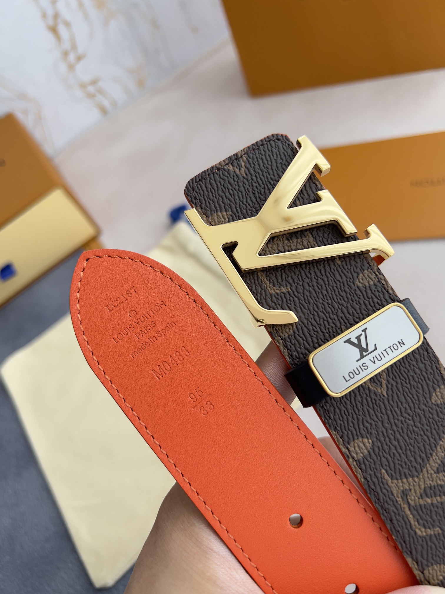 【 LOUIS VUITTON】(ルイヴィトン) 3.8cmベルト メンズ-BRAND OFF
