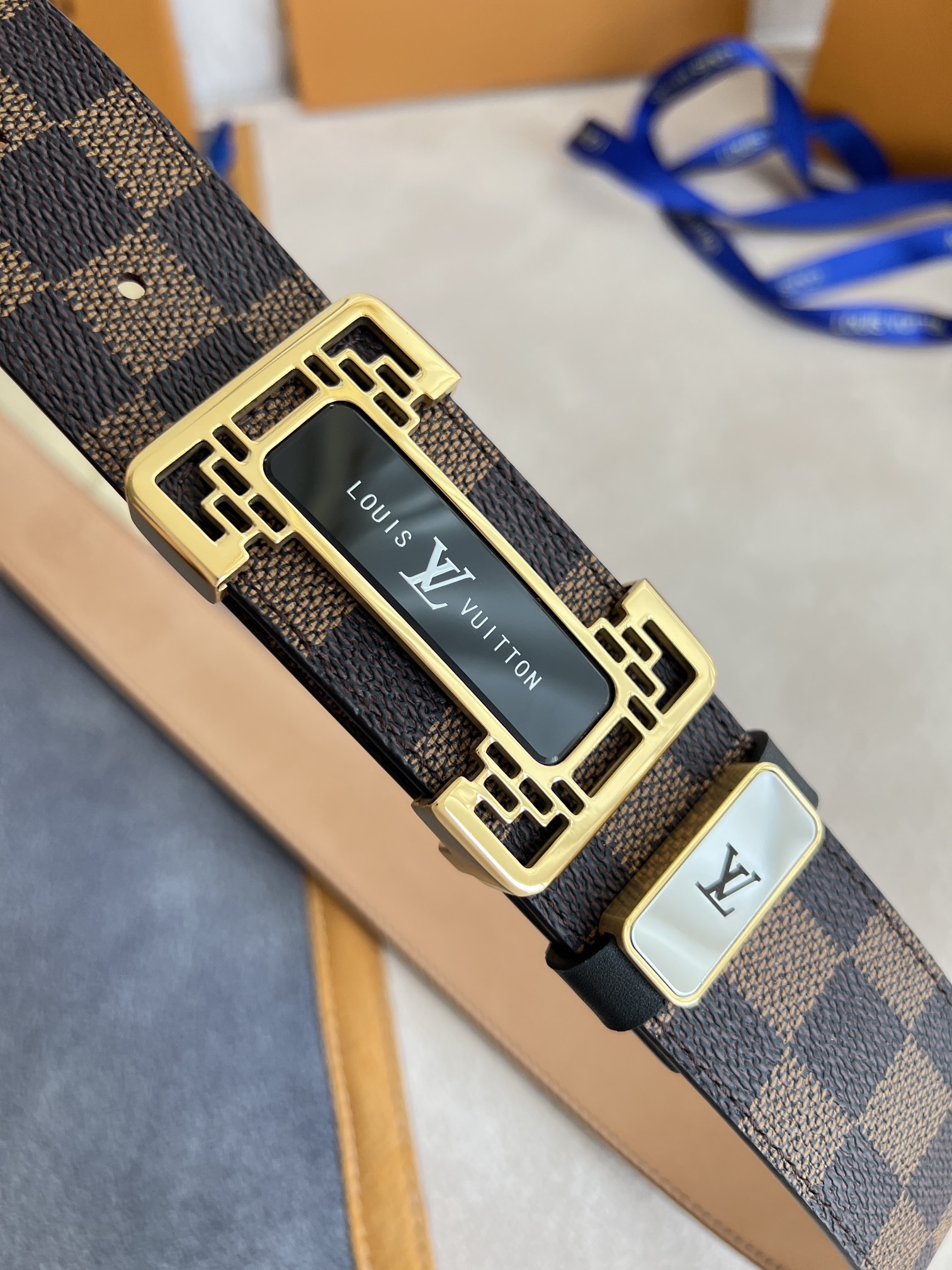 【 LOUIS VUITTON】(ルイヴィトン) 3.8cmベルト メンズ-BRAND OFF