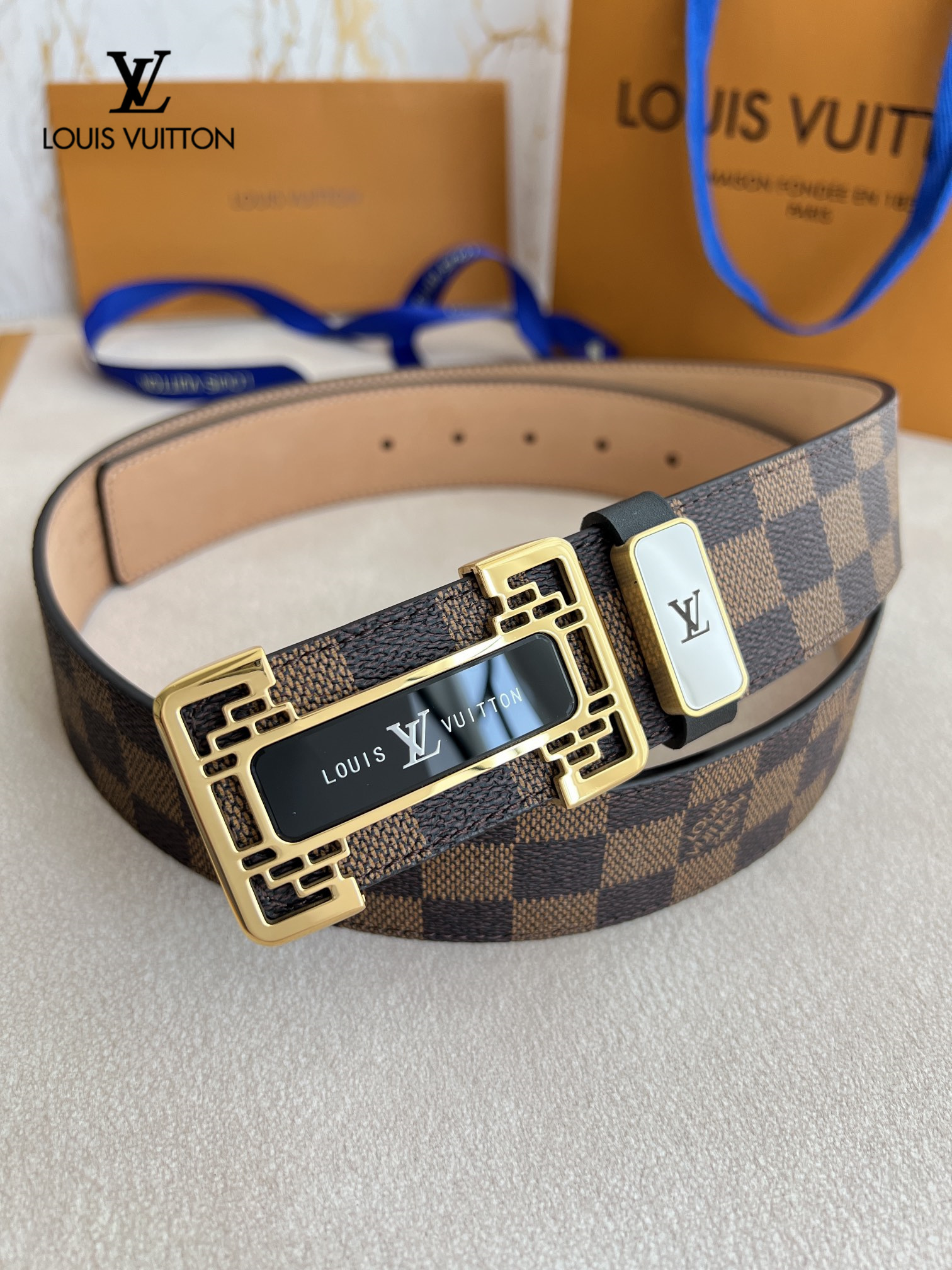 【 LOUIS VUITTON】(ルイヴィトン) 3.8cmベルト メンズ-BRAND OFF