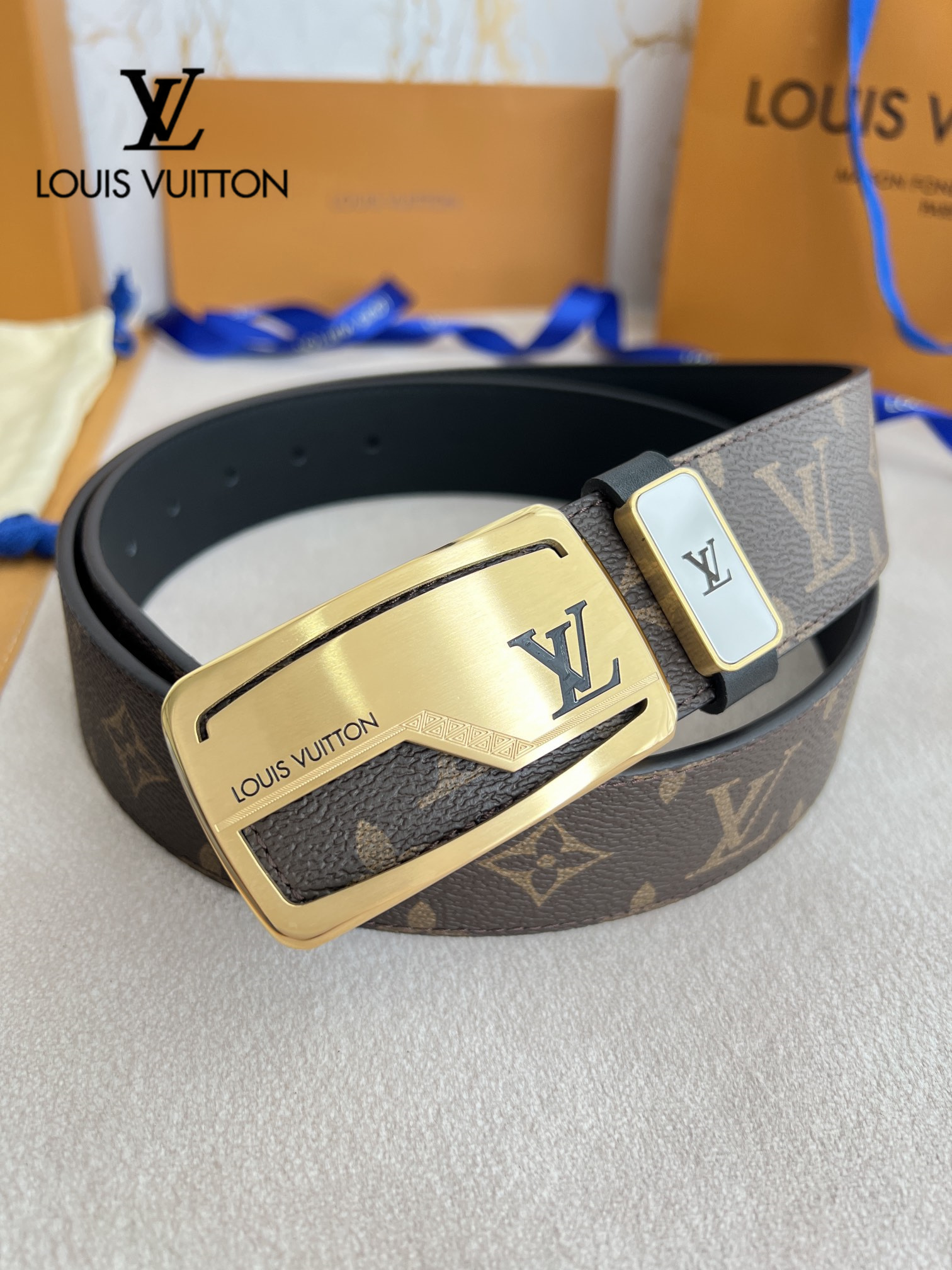 【LOUIS VUITTON】(ルイヴィトン) 3.8cm   ベルト メンズ-BRAND OFF