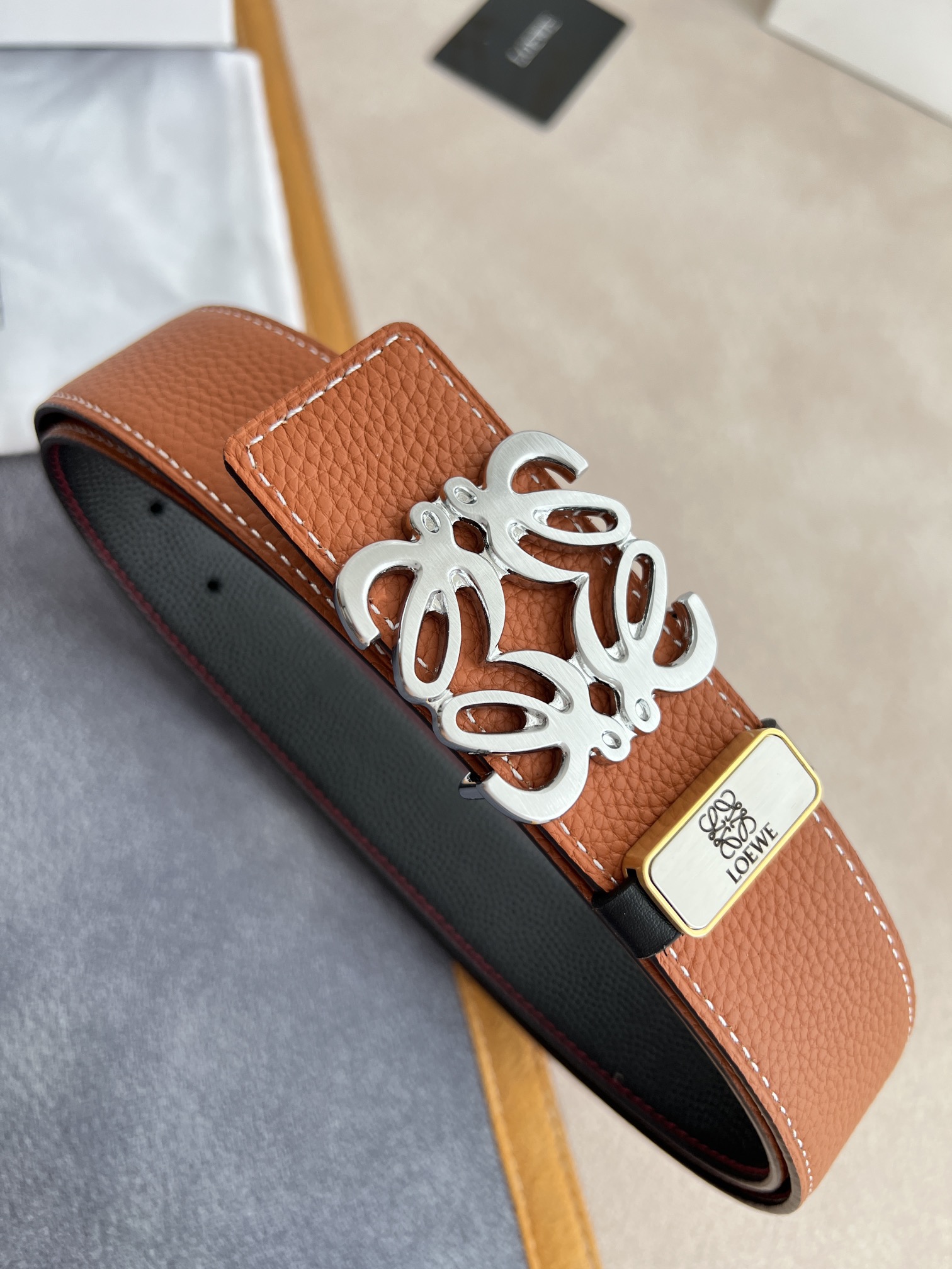 【LOEWE】(ロエベ)3.8cmベルト メンズ-BRAND OFF