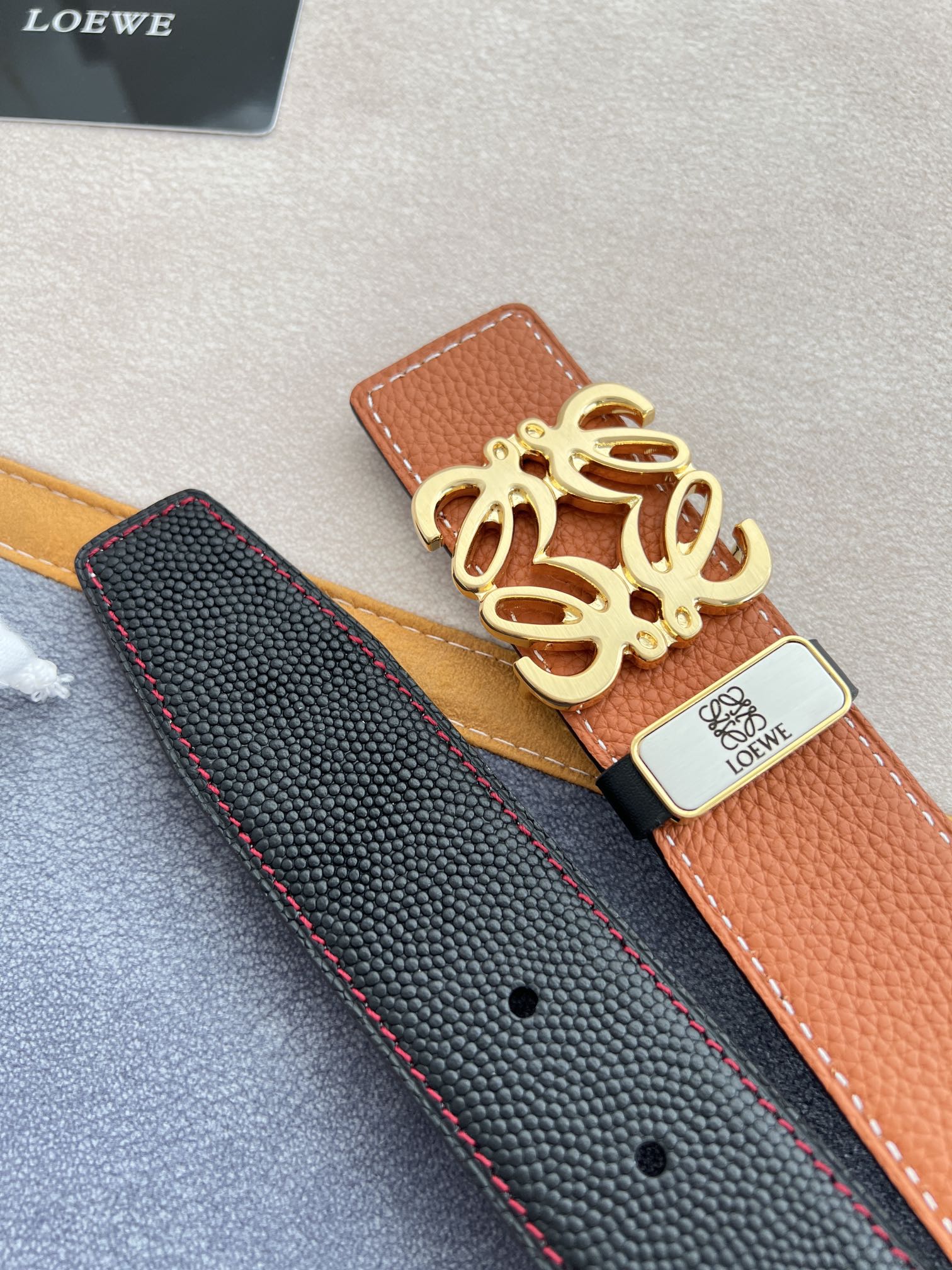 【LOEWE】(ロエベ)3.8cmベルト メンズ-BRAND OFF