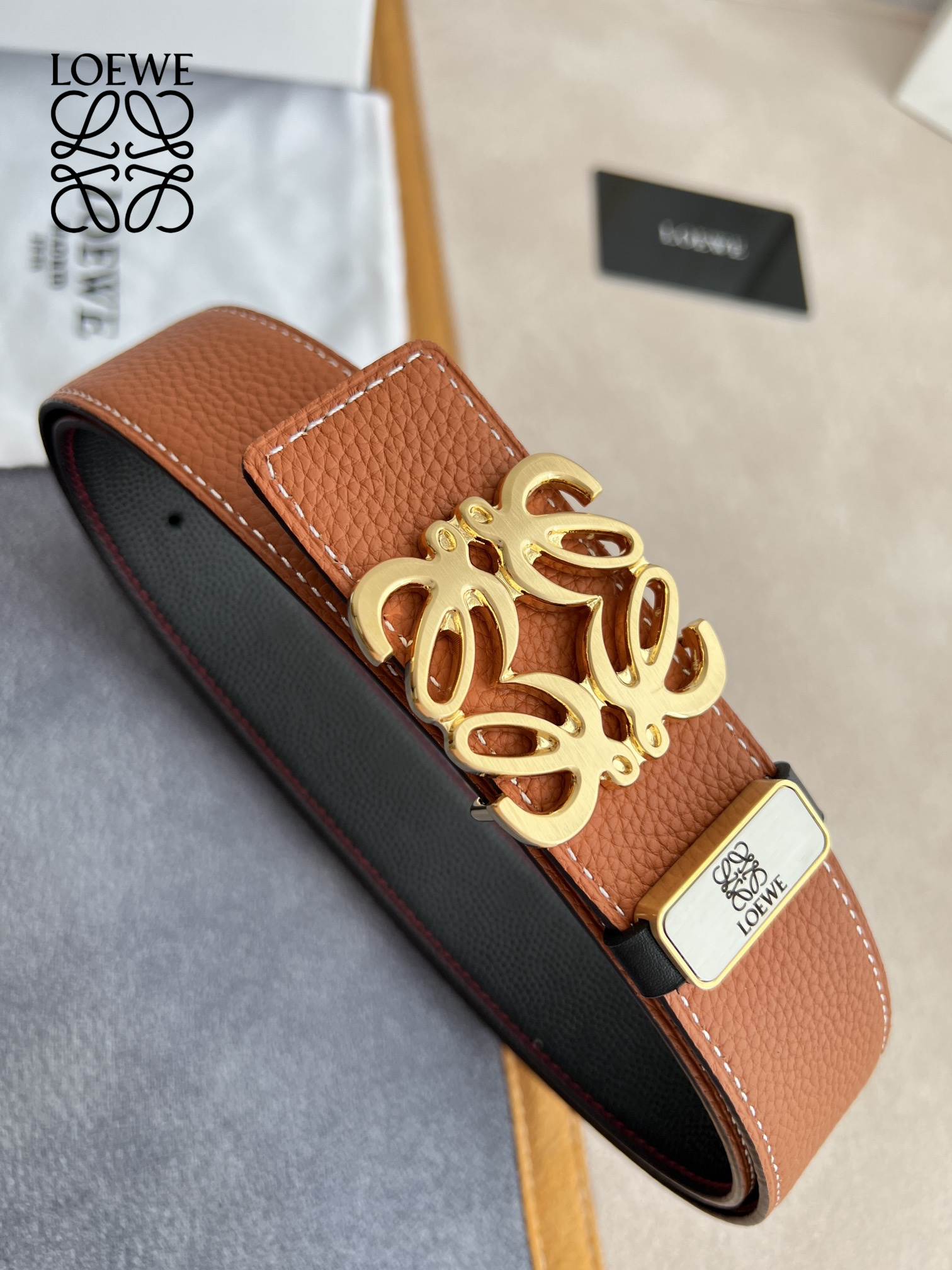 【LOEWE】(ロエベ)3.8cmベルト メンズ-BRAND OFF