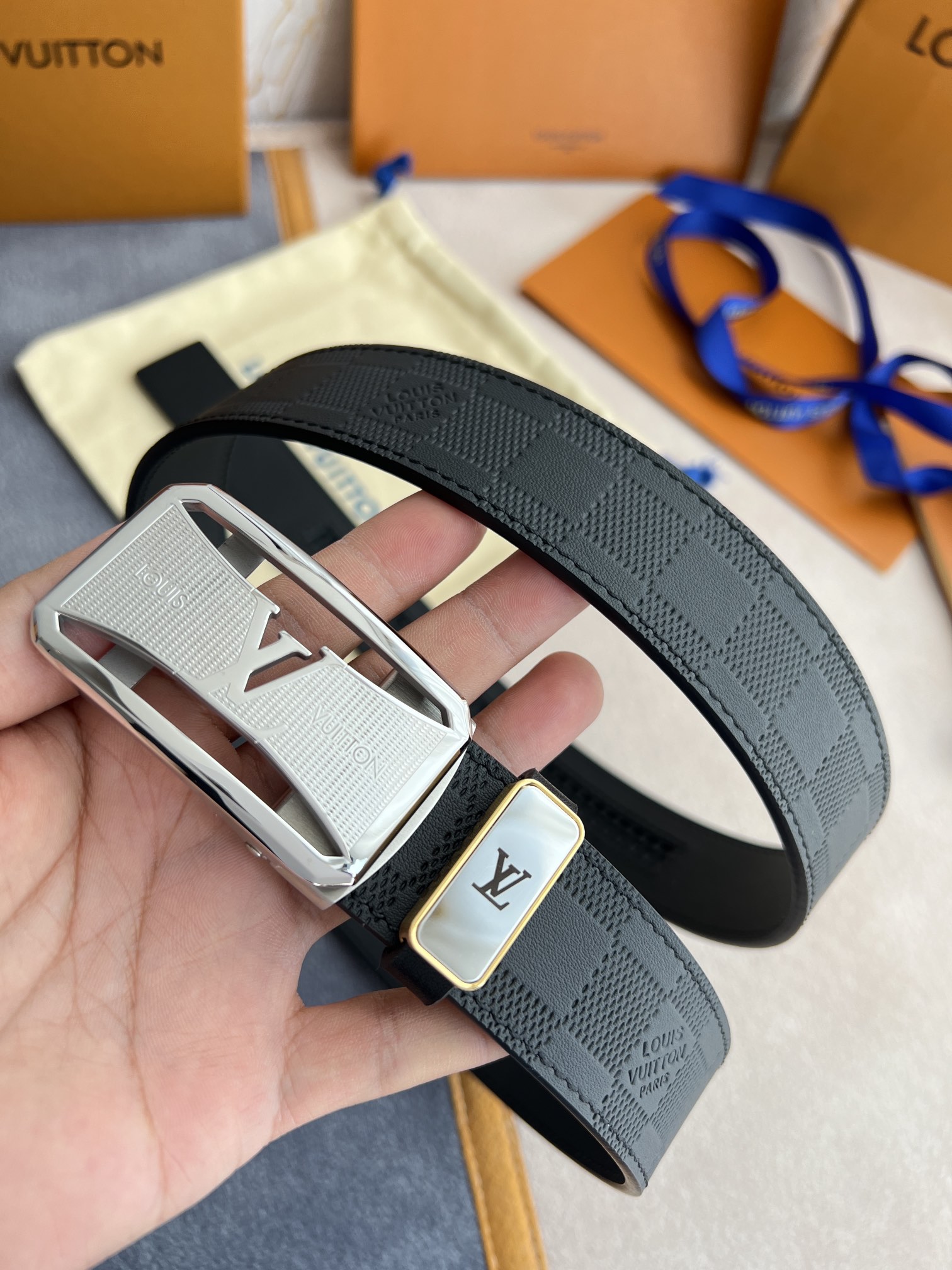【 LOUIS VUITTON】(ルイヴィトン) 3.5cmベルト メンズ-BRAND OFF