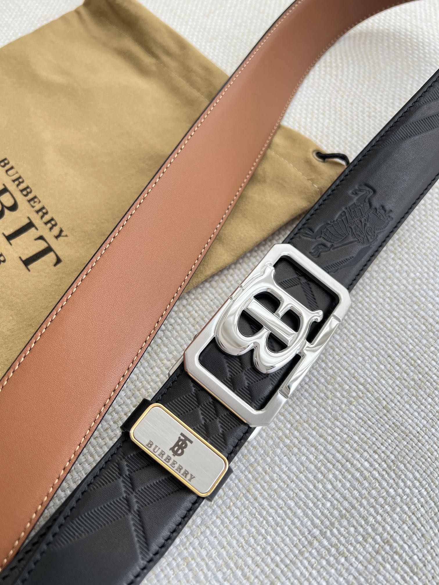 【BURBERRY 】(バーバリー) 3.5cmベルト メンズ-BRAND OFF