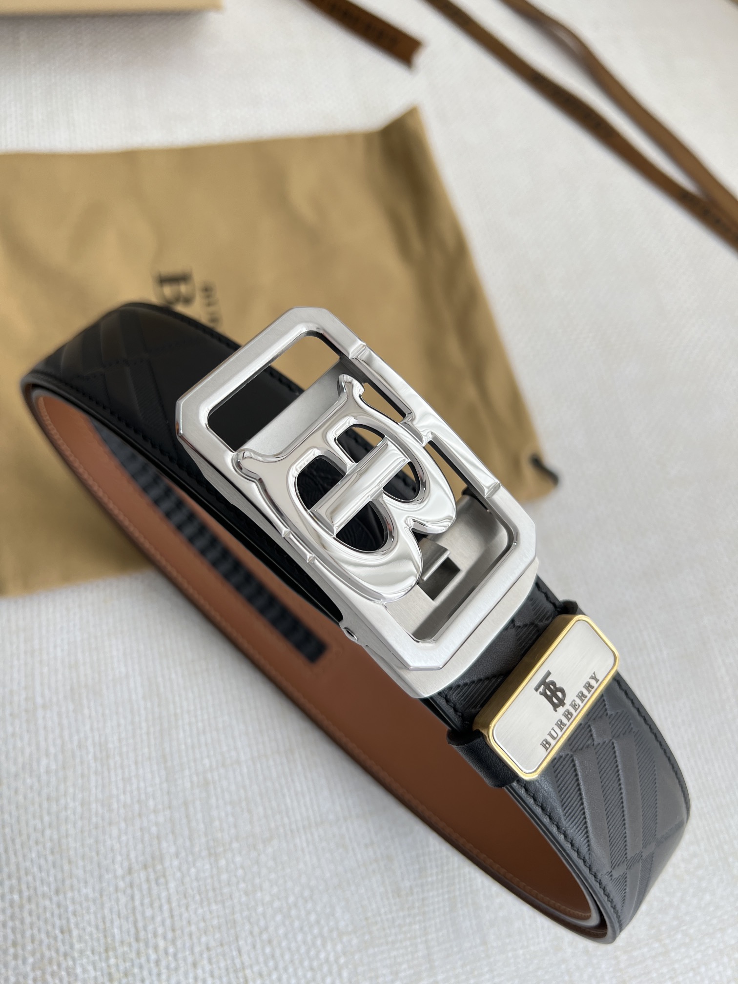 【BURBERRY 】(バーバリー) 3.5cmベルト メンズ-BRAND OFF