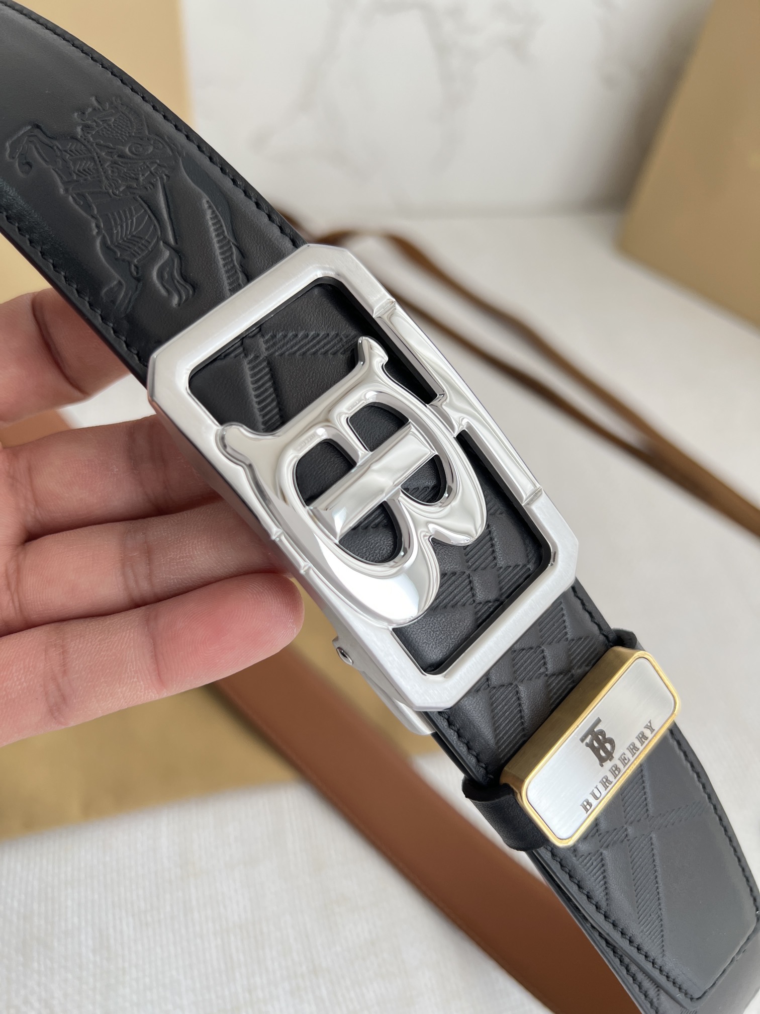 【BURBERRY 】(バーバリー) 3.5cmベルト メンズ-BRAND OFF