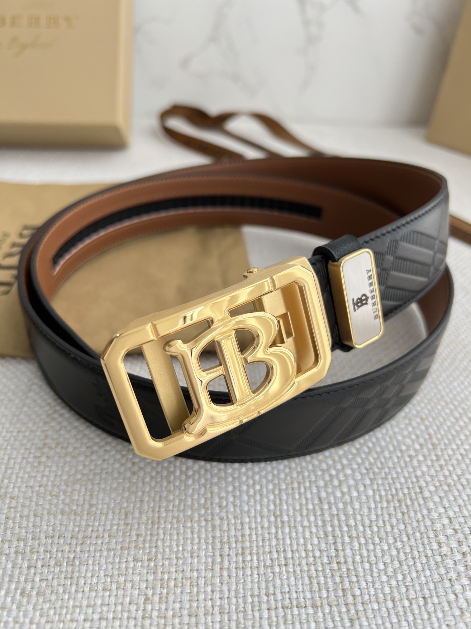 【BURBERRY 】(バーバリー) 3.5cmベルト メンズ-BRAND OFF