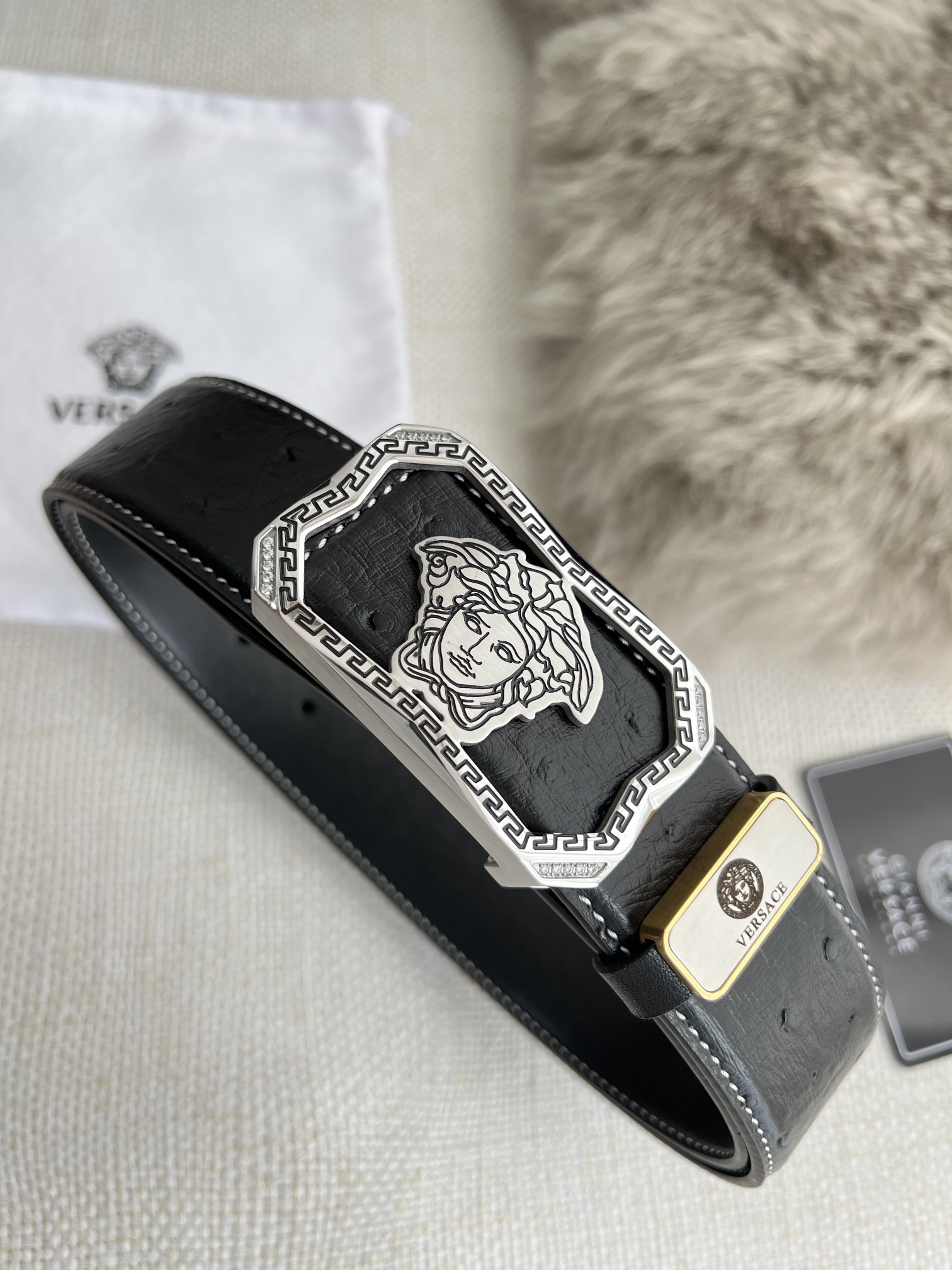 【VERSACE】(ヴェルサーチ) 3.8cmベルト メンズ-BRAND OFF