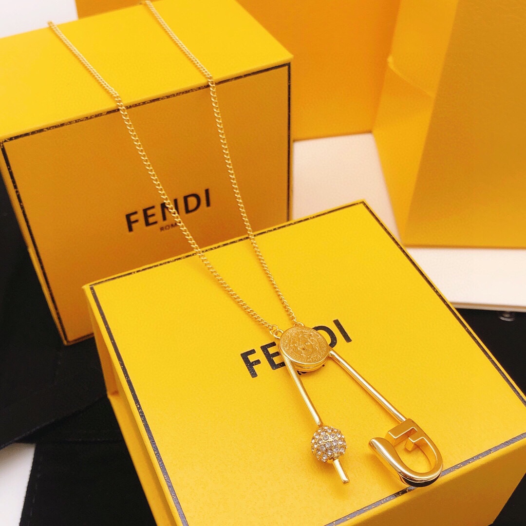 【FENDI】ネックレス、新しいネックレス万能シンプルファッションオーナメント-BRAND OFF