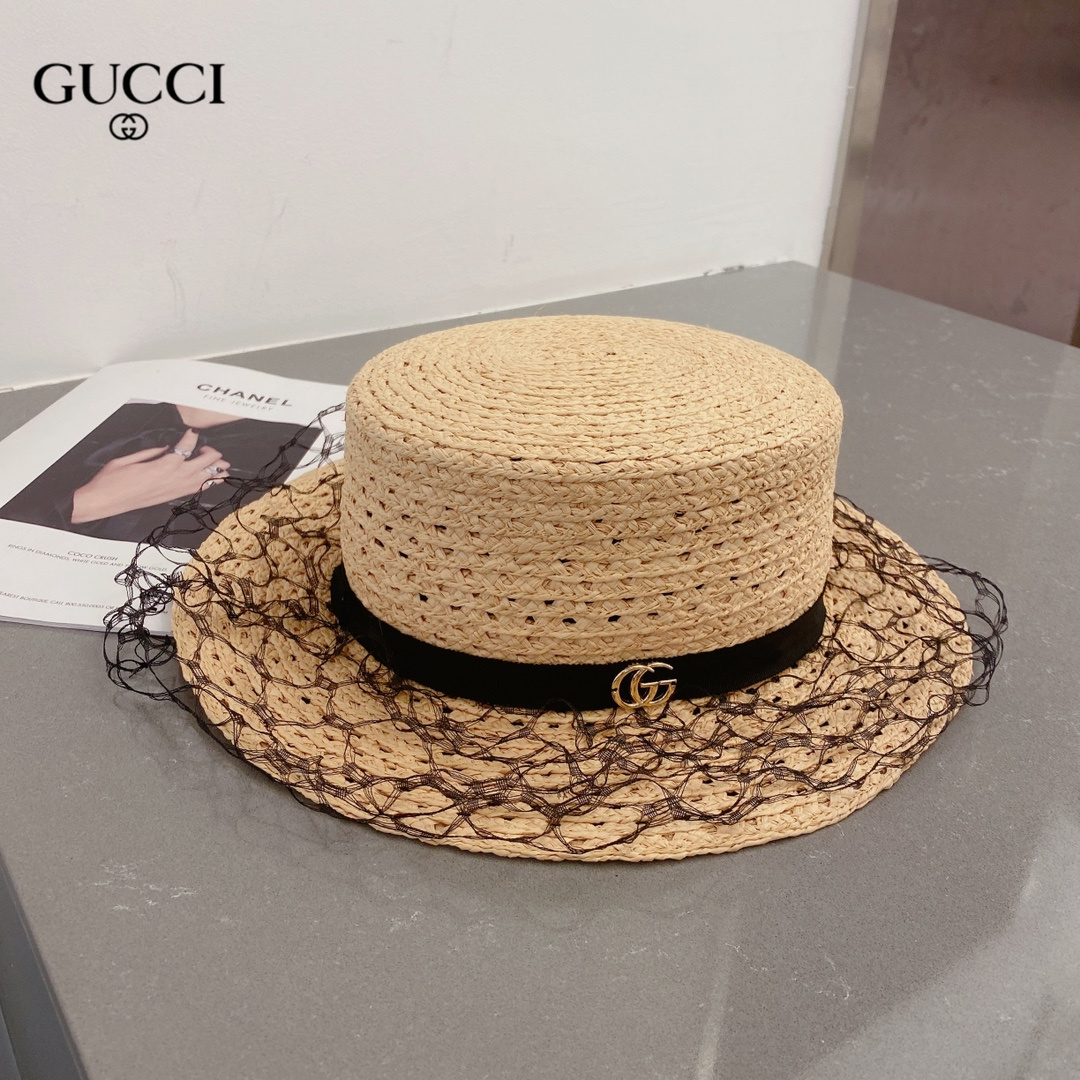 【GUCCI  クッチ】【数量限定】 麦わら帽子-BRAND OFF