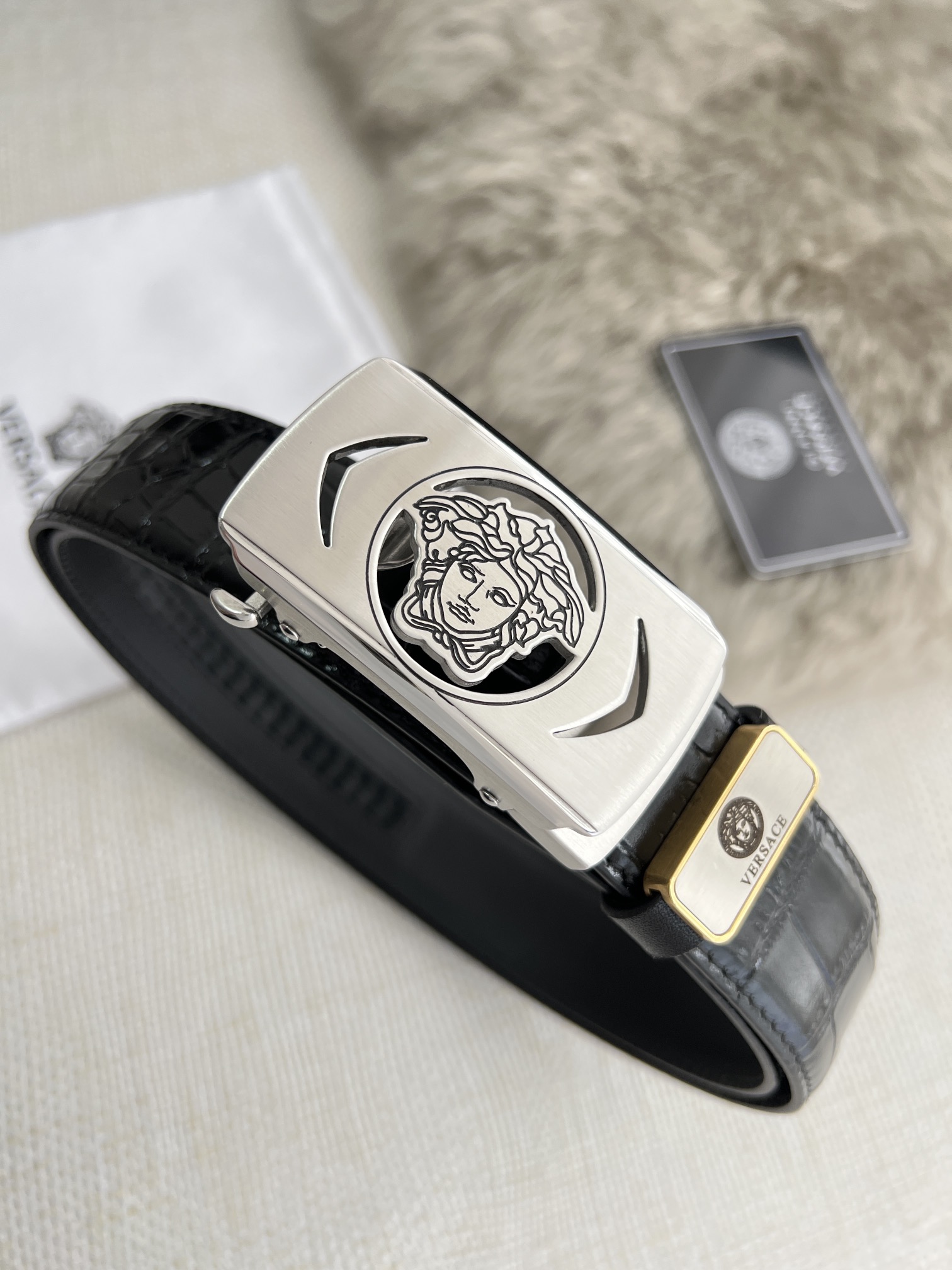 【VERSACE】(ヴェルサーチ) 3.5cmベルト メンズ-BRAND OFF