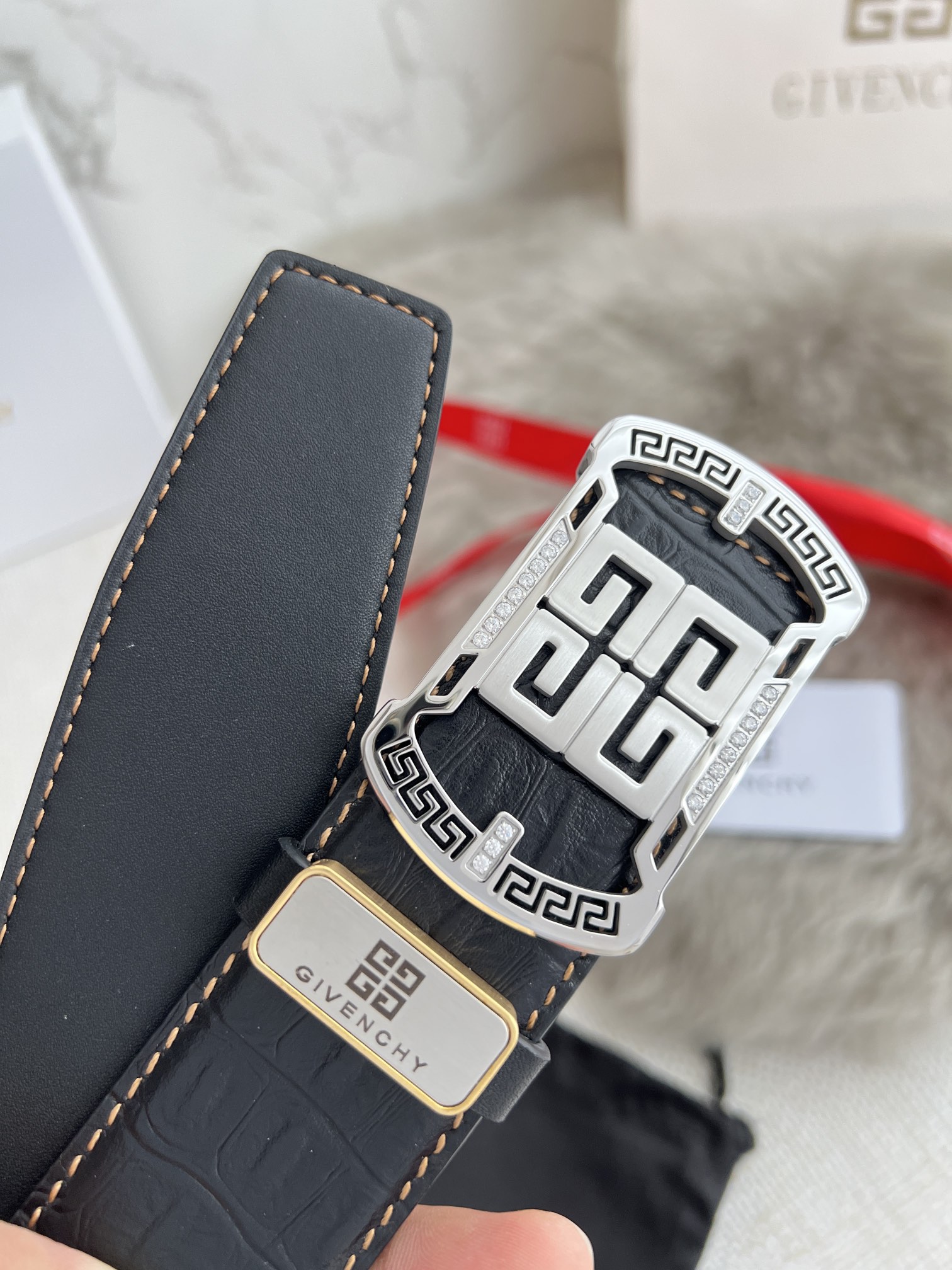 【GIVENCHY】(ジバンシー) 3.8cmベルト メンズ-BRAND OFF