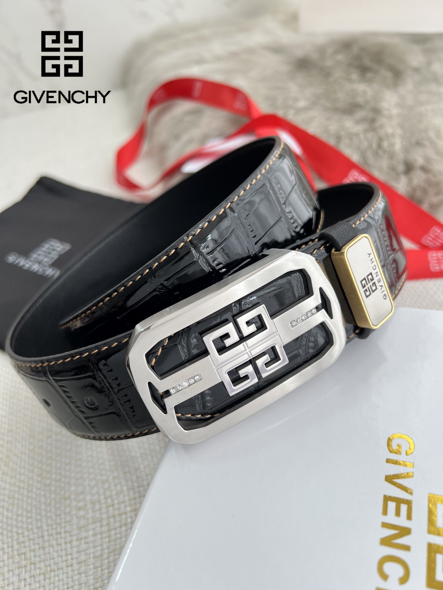 【GIVENCHY】(ジバンシー) 3.8cmベルト メンズ-BRAND OFF