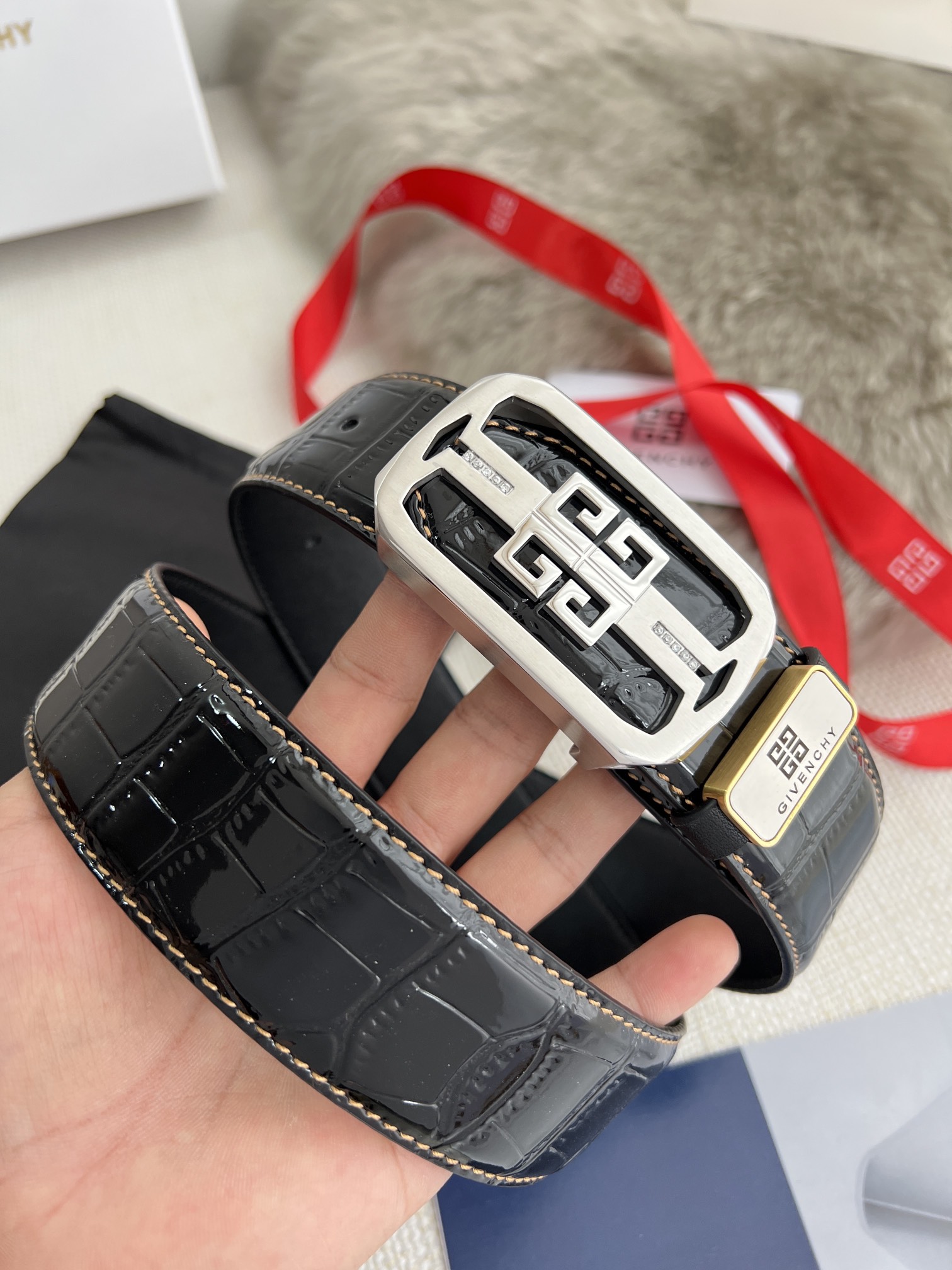 【GIVENCHY】(ジバンシー) 3.8cmベルト メンズ-BRAND OFF