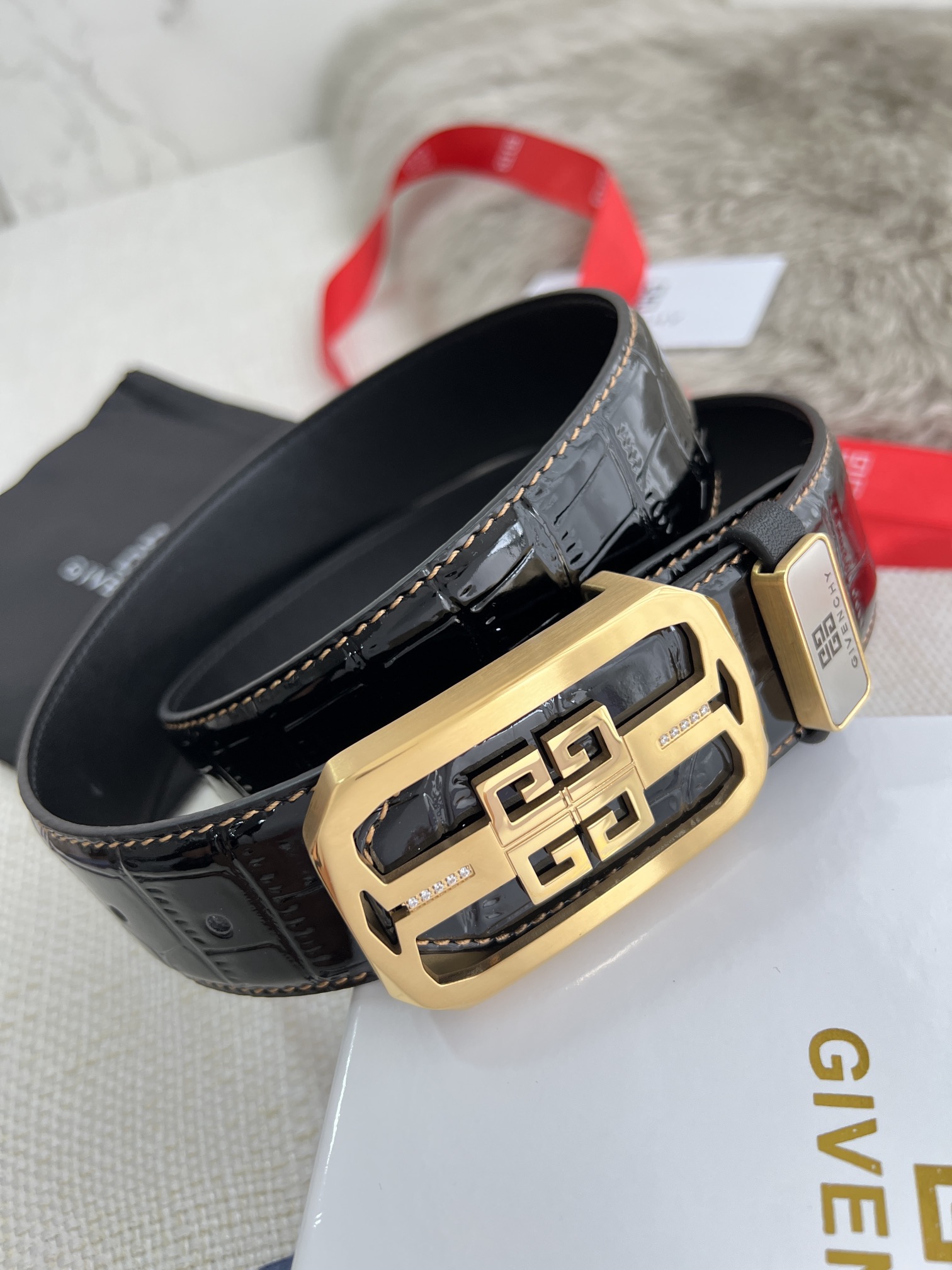 【GIVENCHY】(ジバンシー) 3.8cmベルト メンズ-BRAND OFF