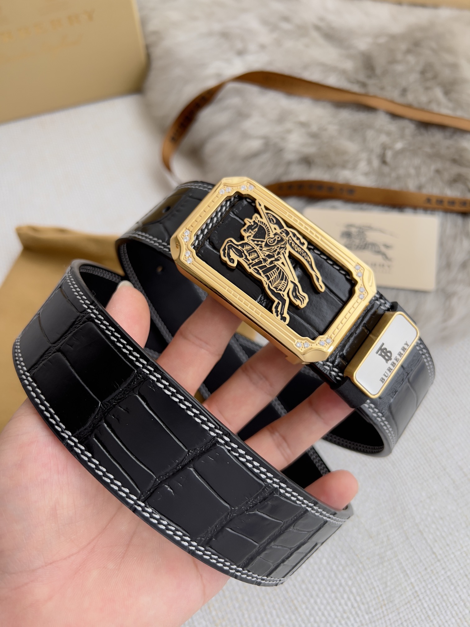 【BURBERRY 】(バーバリー) 3.8cmベルト メンズ-BRAND OFF
