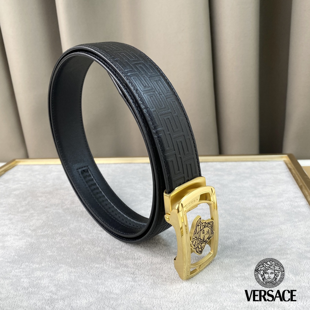 【2026】【VERSACE】(ヴェルサーチ) 3.5cmベルト メンズ-BRAND OFF