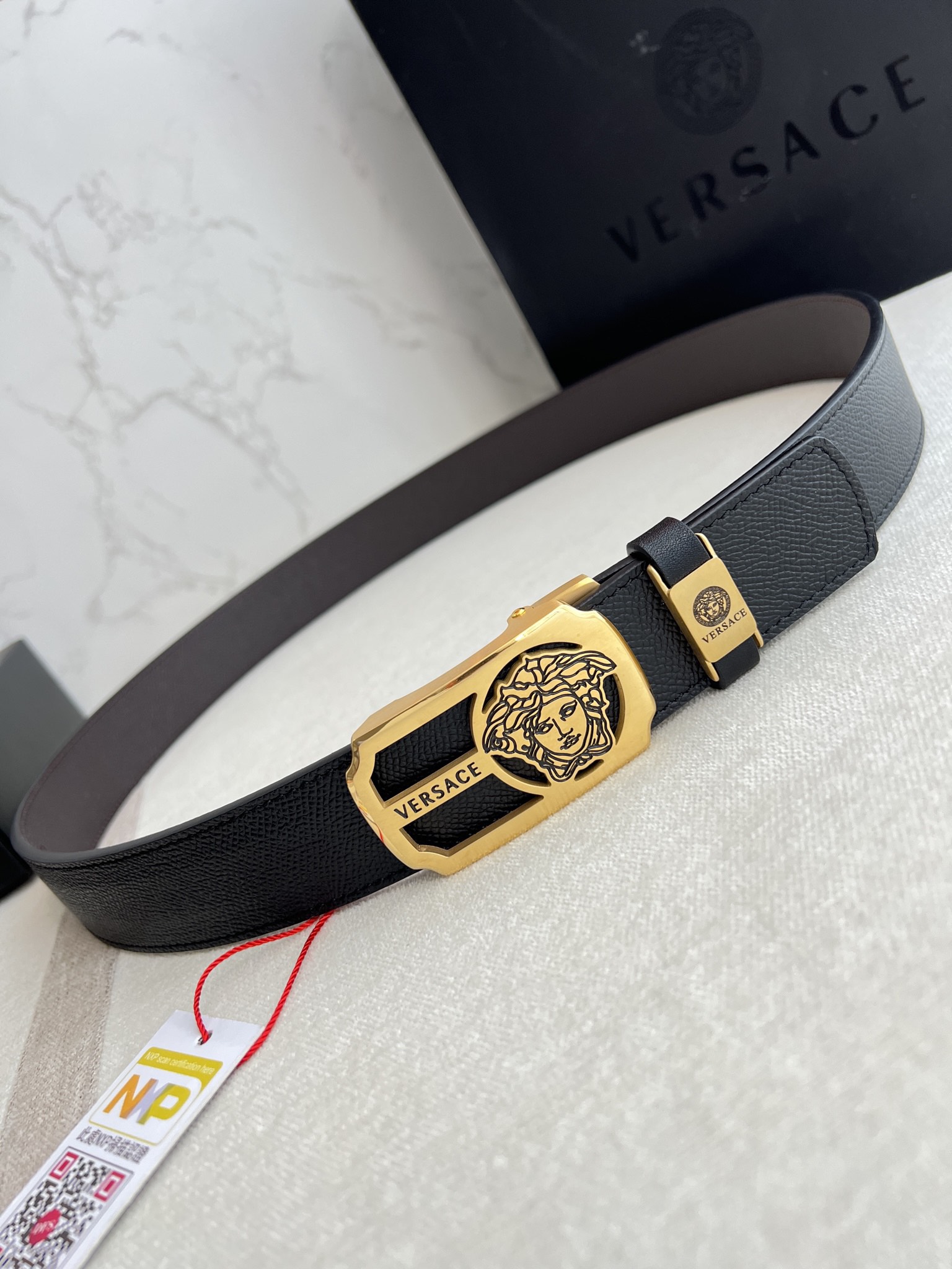 【VERSACE】(ヴェルサーチ) 3.5cmベルト メンズ-BRAND OFF