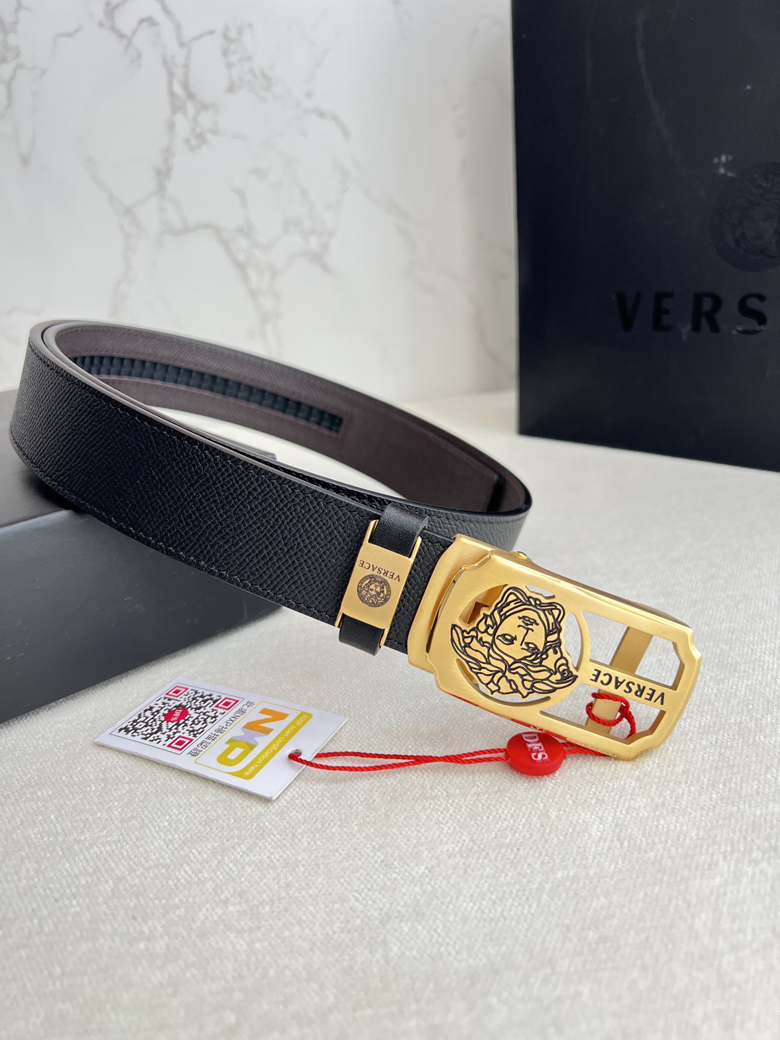 【VERSACE】(ヴェルサーチ) 3.8cmベルト メンズ 240903-BRAND OFF