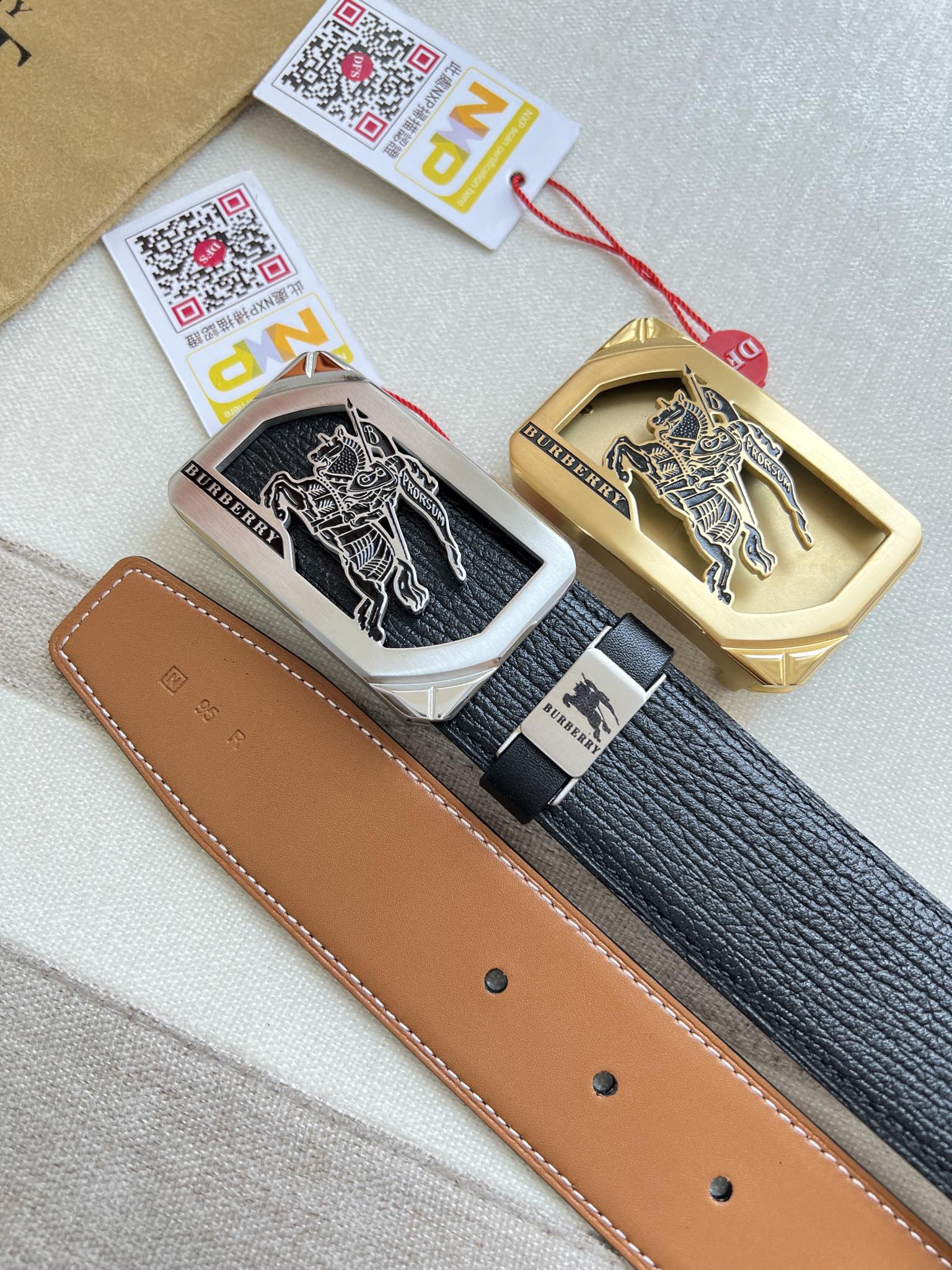 【BURBERRY】(バーバリー) 3.8cmベルト メンズ-BRAND OFF