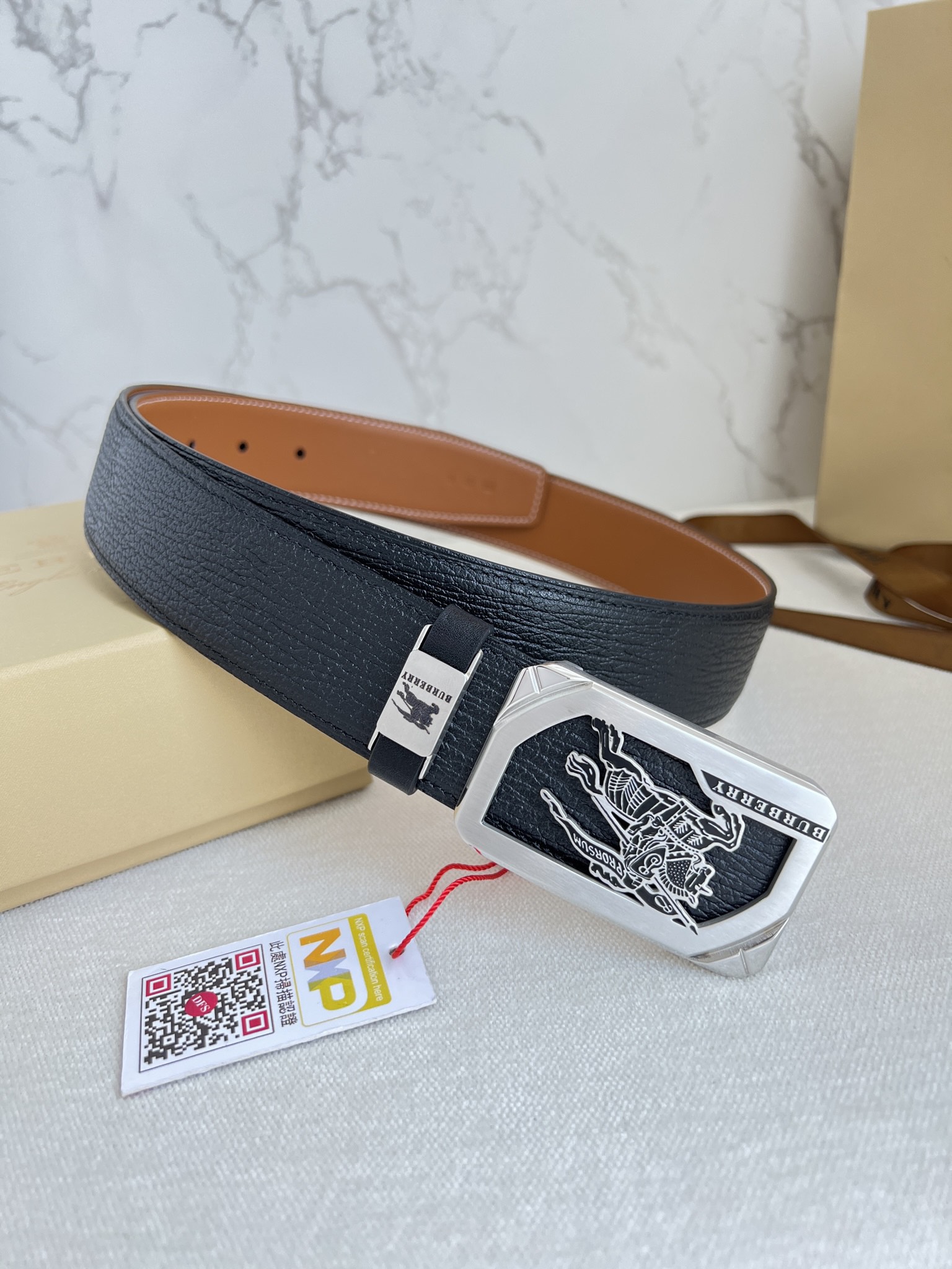 【BURBERRY】(バーバリー) 3.8cmベルト メンズ-BRAND OFF