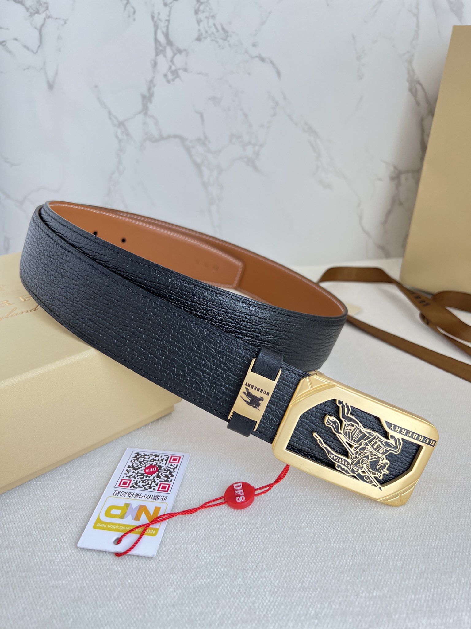 【BURBERRY】(バーバリー) 3.8cmベルト メンズ-BRAND OFF