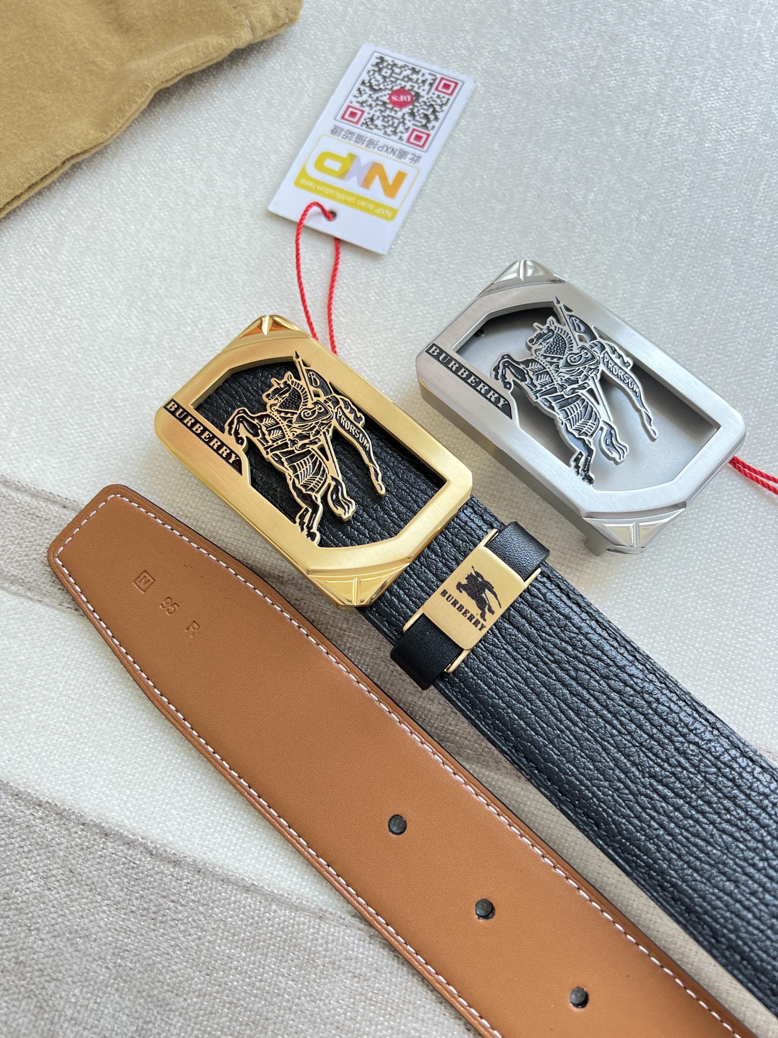 【BURBERRY】(バーバリー) 3.8cmベルト メンズ-BRAND OFF