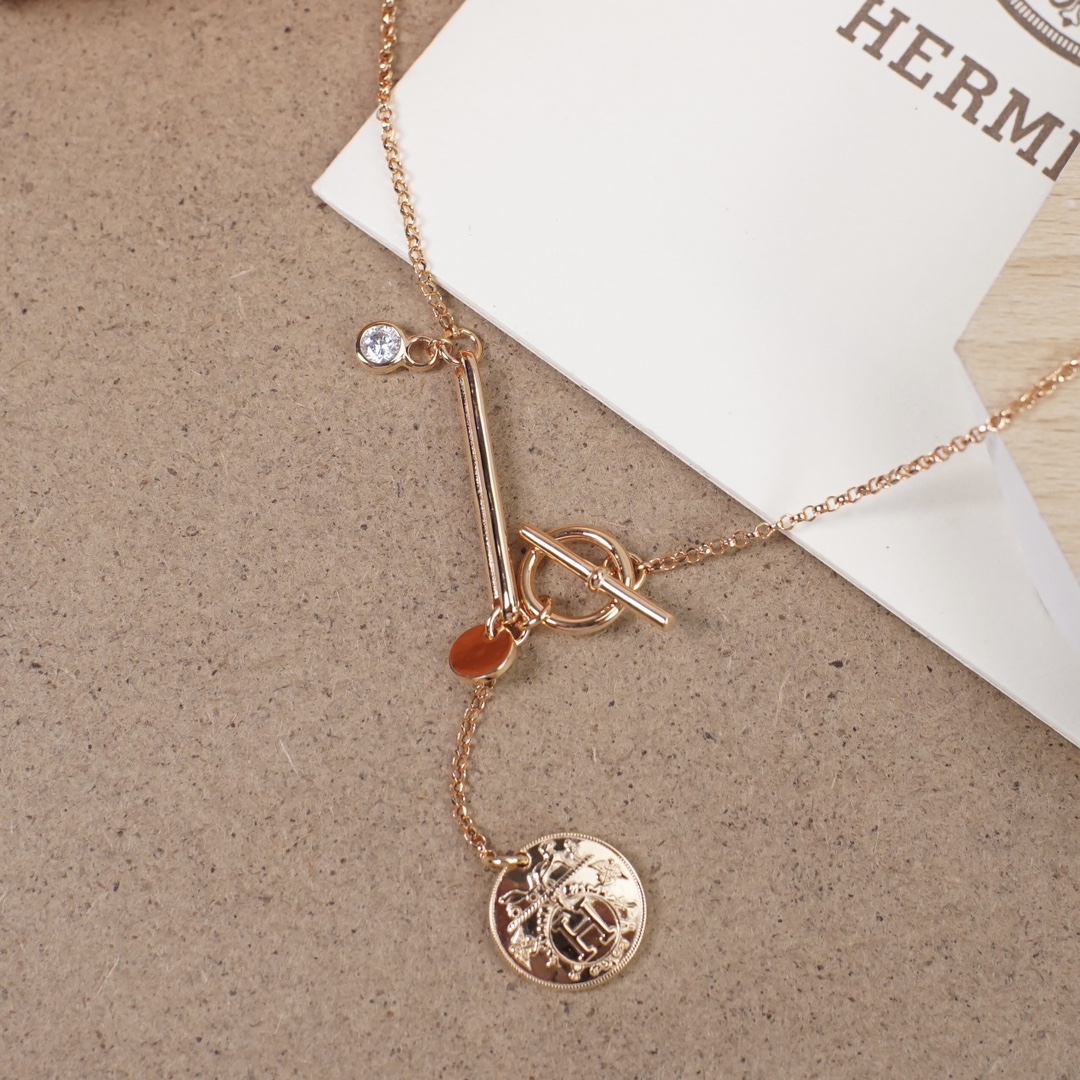 【HERMES】ネックレス、新しいネックレス万能シンプルファッションオーナメント 2473-BRAND OFF