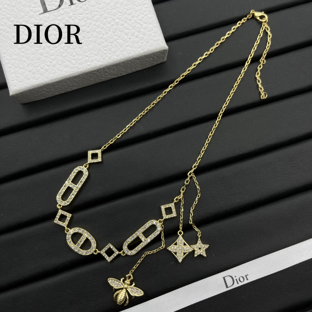 【DIOR】ネックレス、新しいネックレス万能シンプルファッションオーナメント-BRAND OFF