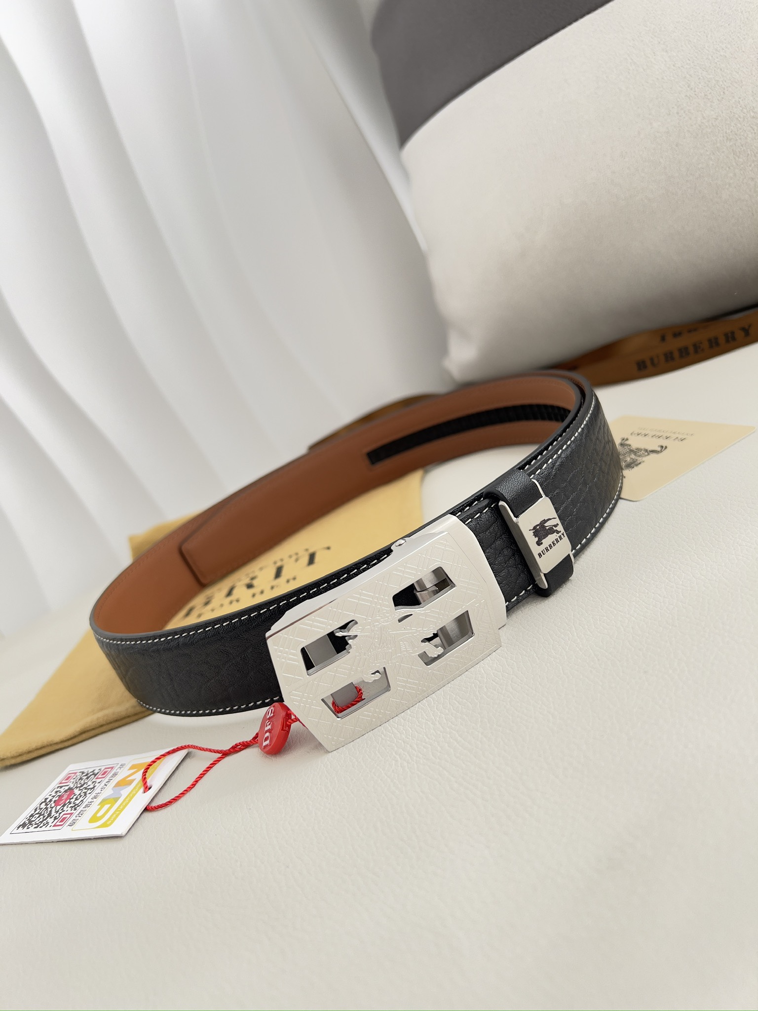 【BURBERRY】(バーバリー) 3.5cmベルト メンズ-BRAND OFF