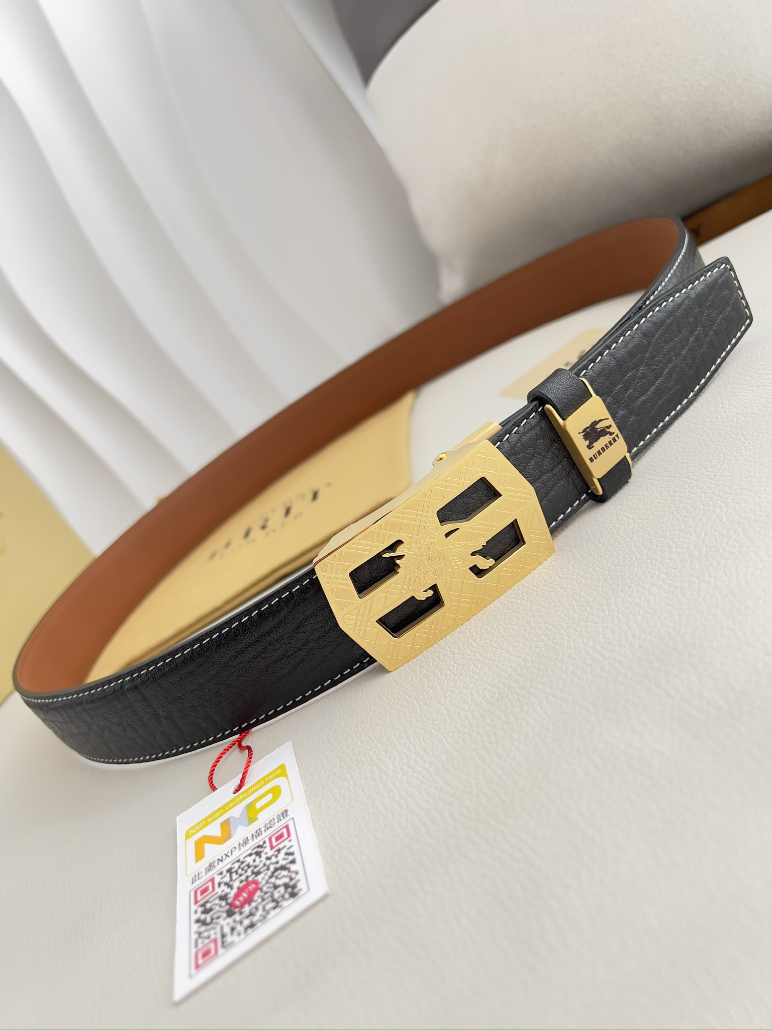 【BURBERRY】(バーバリー) 3.5cmベルト メンズ-BRAND OFF