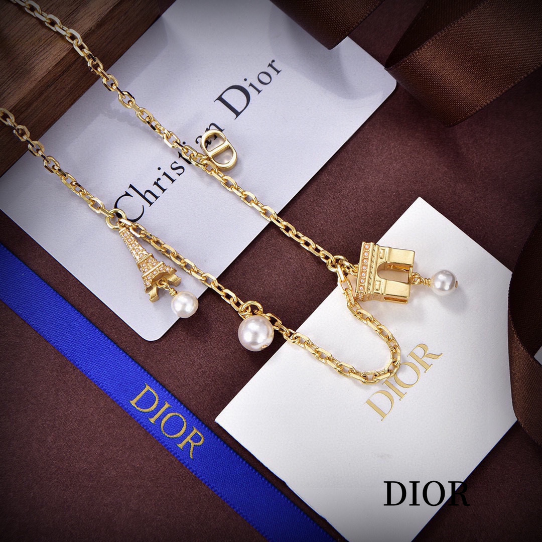 【DIOR】ネックレス、新しいネックレス万能シンプルファッションオーナメント-BRAND OFF