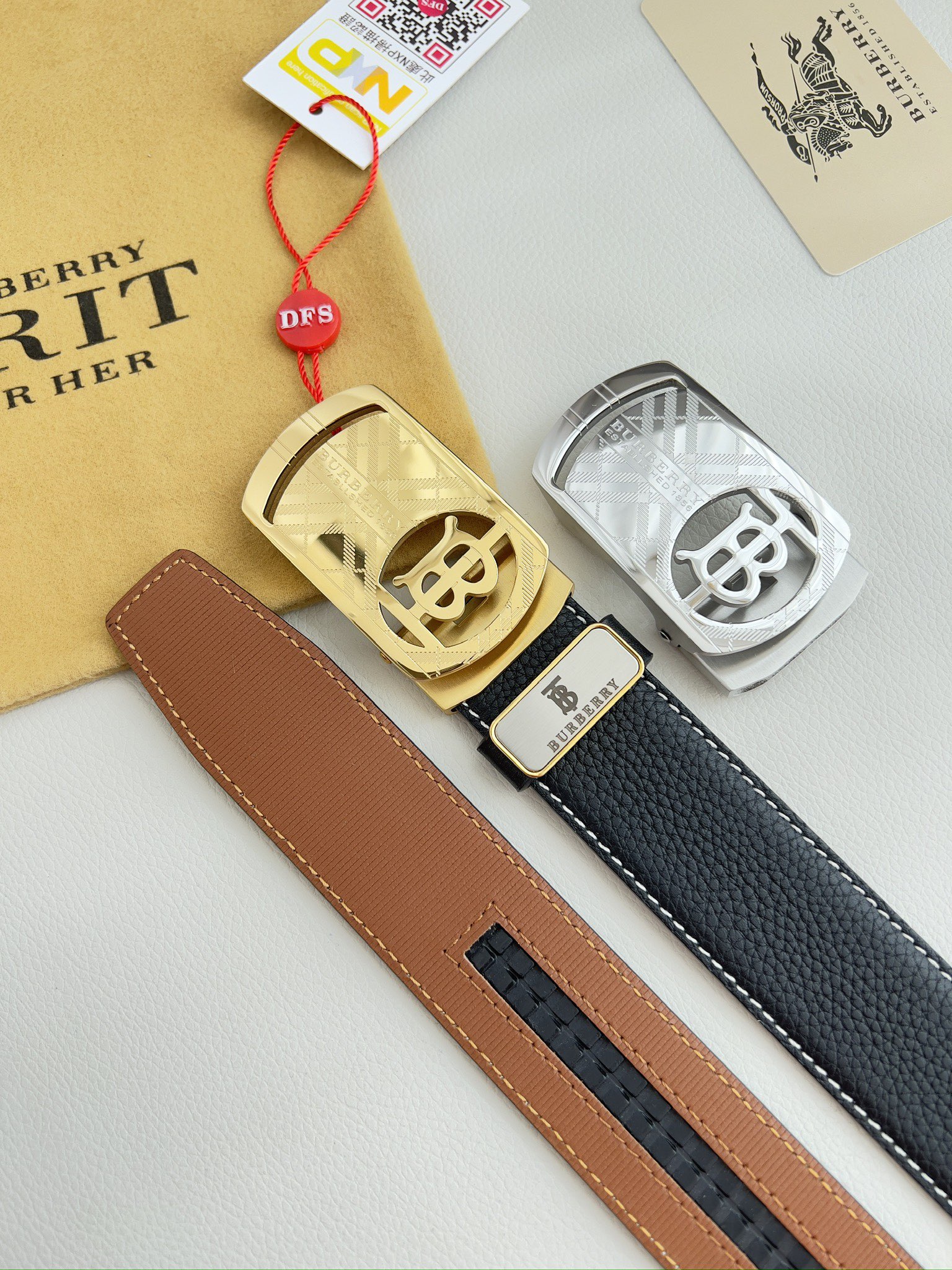 【BURBERRY】(バーバリー) 3.5cmベルト メンズ-BRAND OFF