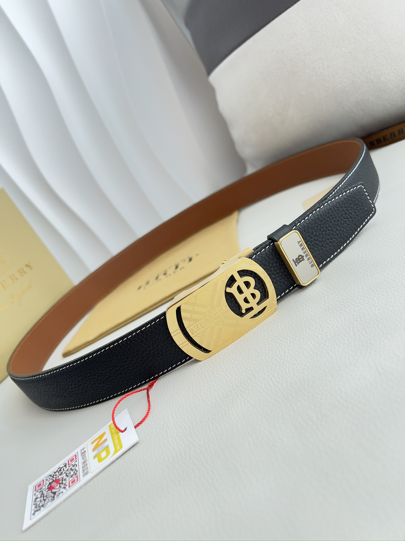【BURBERRY】(バーバリー) 3.5cmベルト メンズ-BRAND OFF