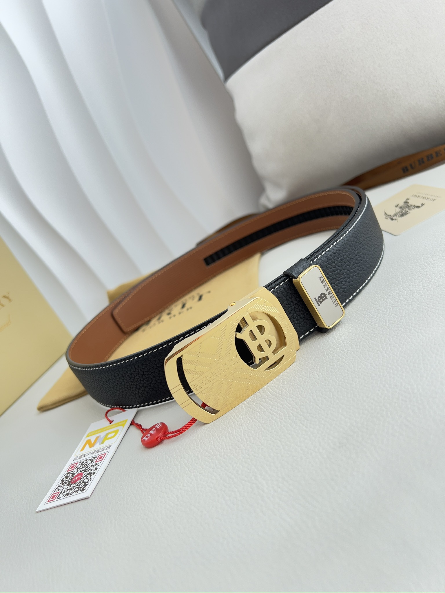 【BURBERRY】(バーバリー) 3.5cmベルト メンズ-BRAND OFF