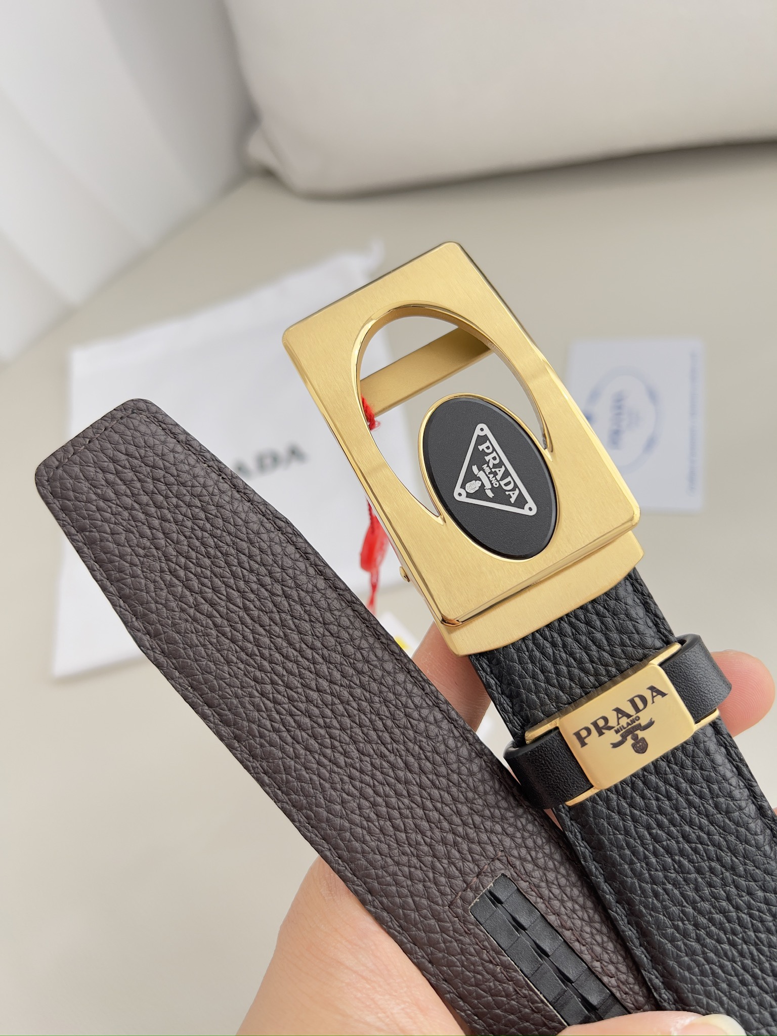 【PRADA】(プラダ) 3.5cmベルト メンズ-BRAND OFF