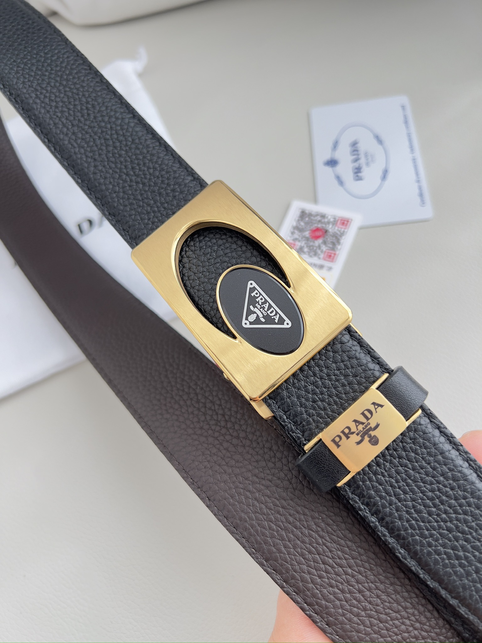 【PRADA】(プラダ) 3.5cmベルト メンズ-BRAND OFF