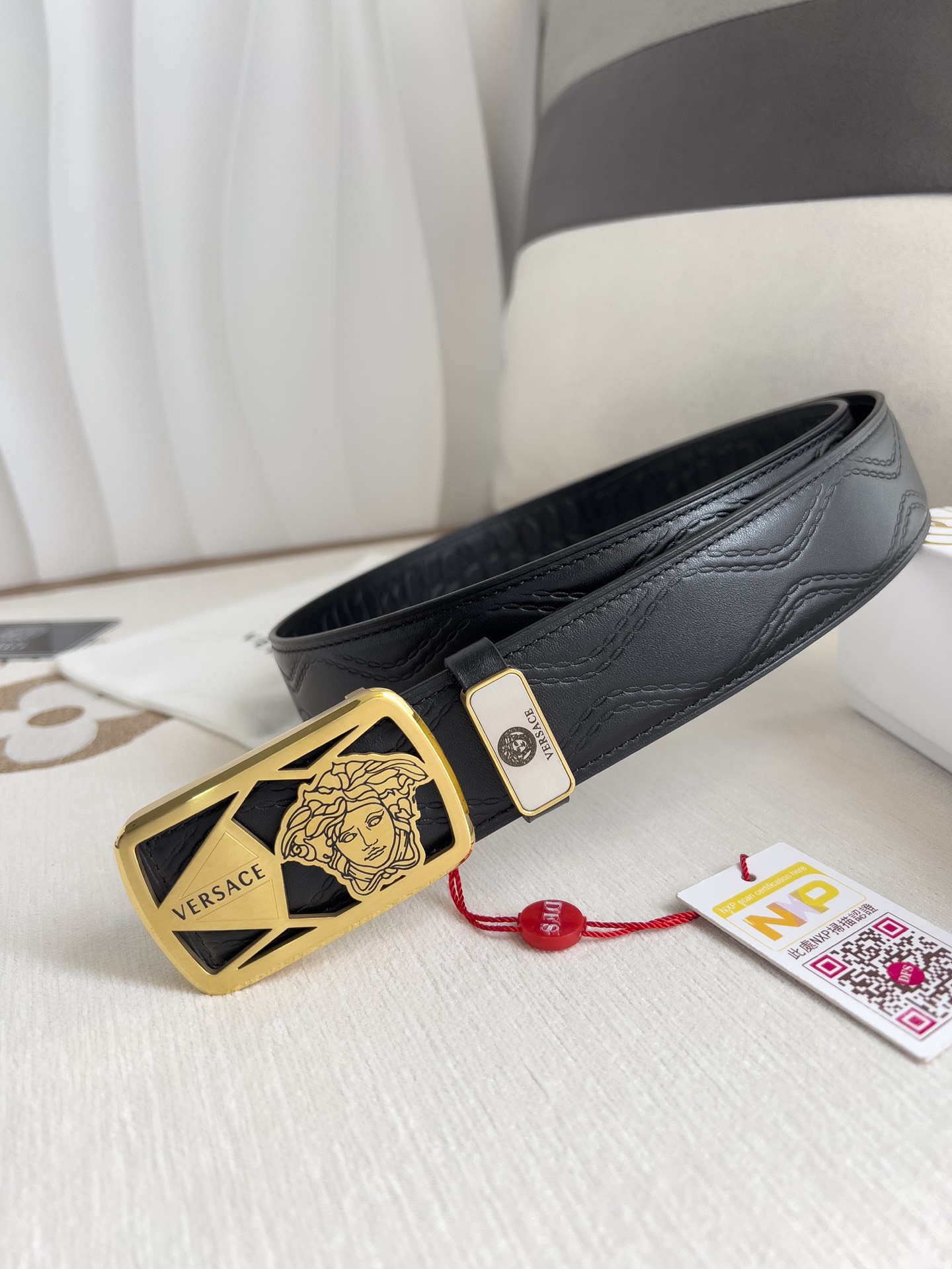 【VERSACE】(ヴェルサーチ) 3.8cmベルト メンズ 24706-BRAND OFF