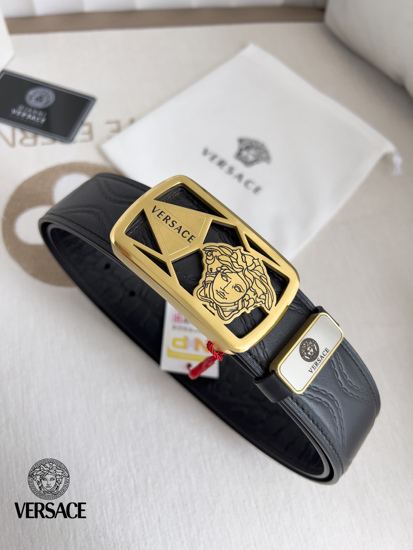 【VERSACE】(ヴェルサーチ) 3.8cmベルト メンズ 24706-BRAND OFF