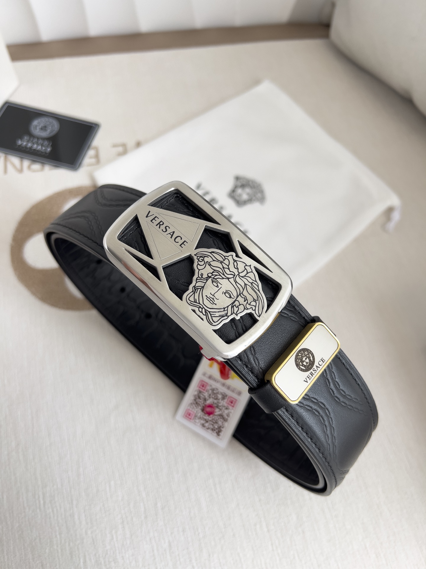【VERSACE】(ヴェルサーチ) 3.8cmベルト メンズ 24706-BRAND OFF