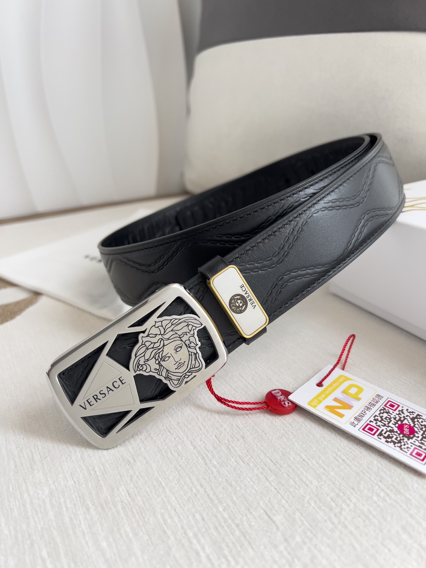 【VERSACE】(ヴェルサーチ) 3.8cmベルト メンズ 24706-BRAND OFF