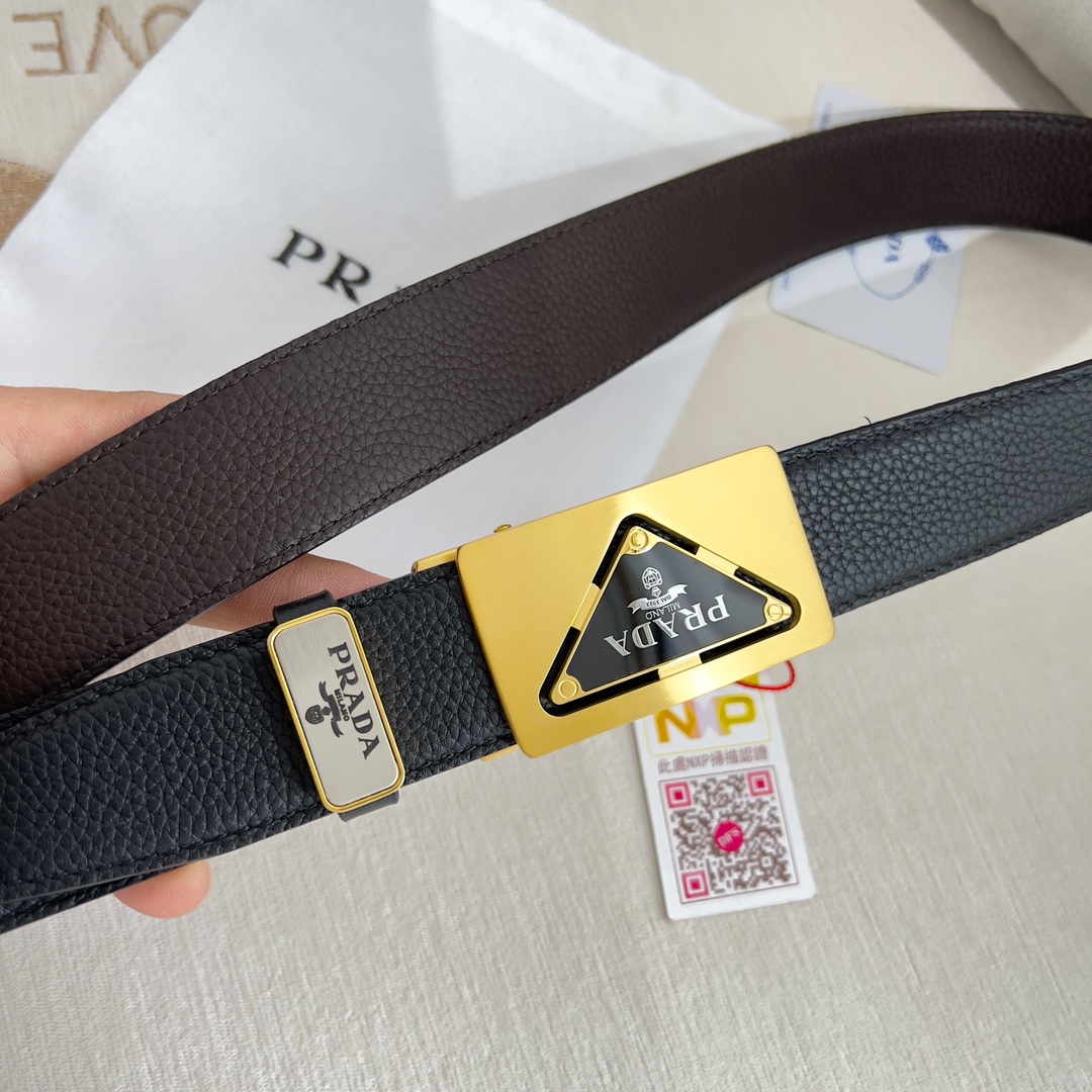 【PRADA】(プラダ) 3.5cmベルト メンズ-BRAND OFF