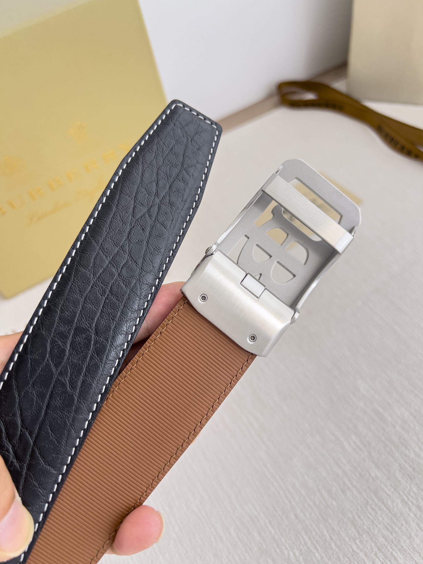 【2026】【BURBERRY】(バーバリー) 3.5cmベルト メンズ-BRAND OFF