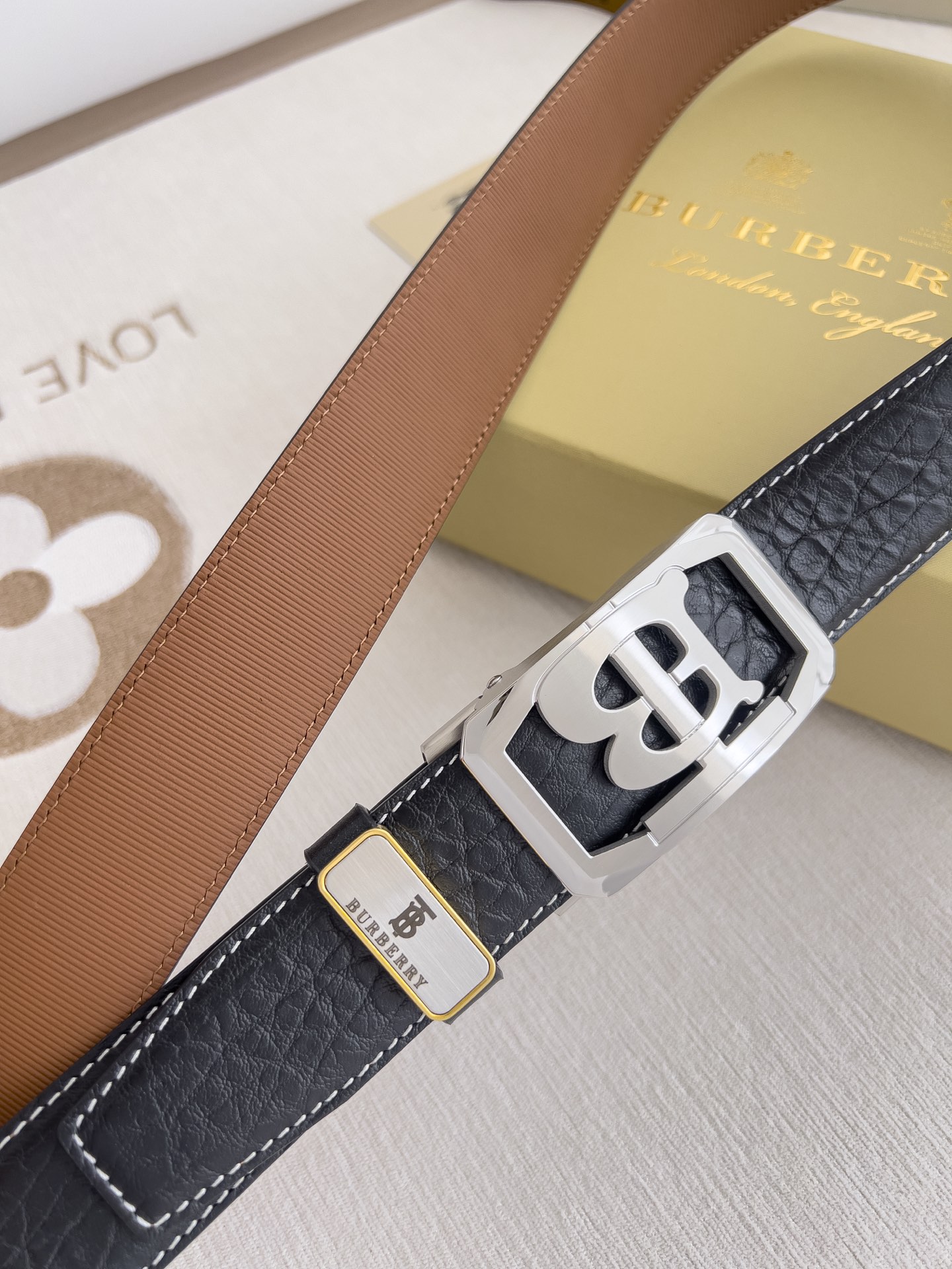 【2026】【BURBERRY】(バーバリー) 3.5cmベルト メンズ-BRAND OFF