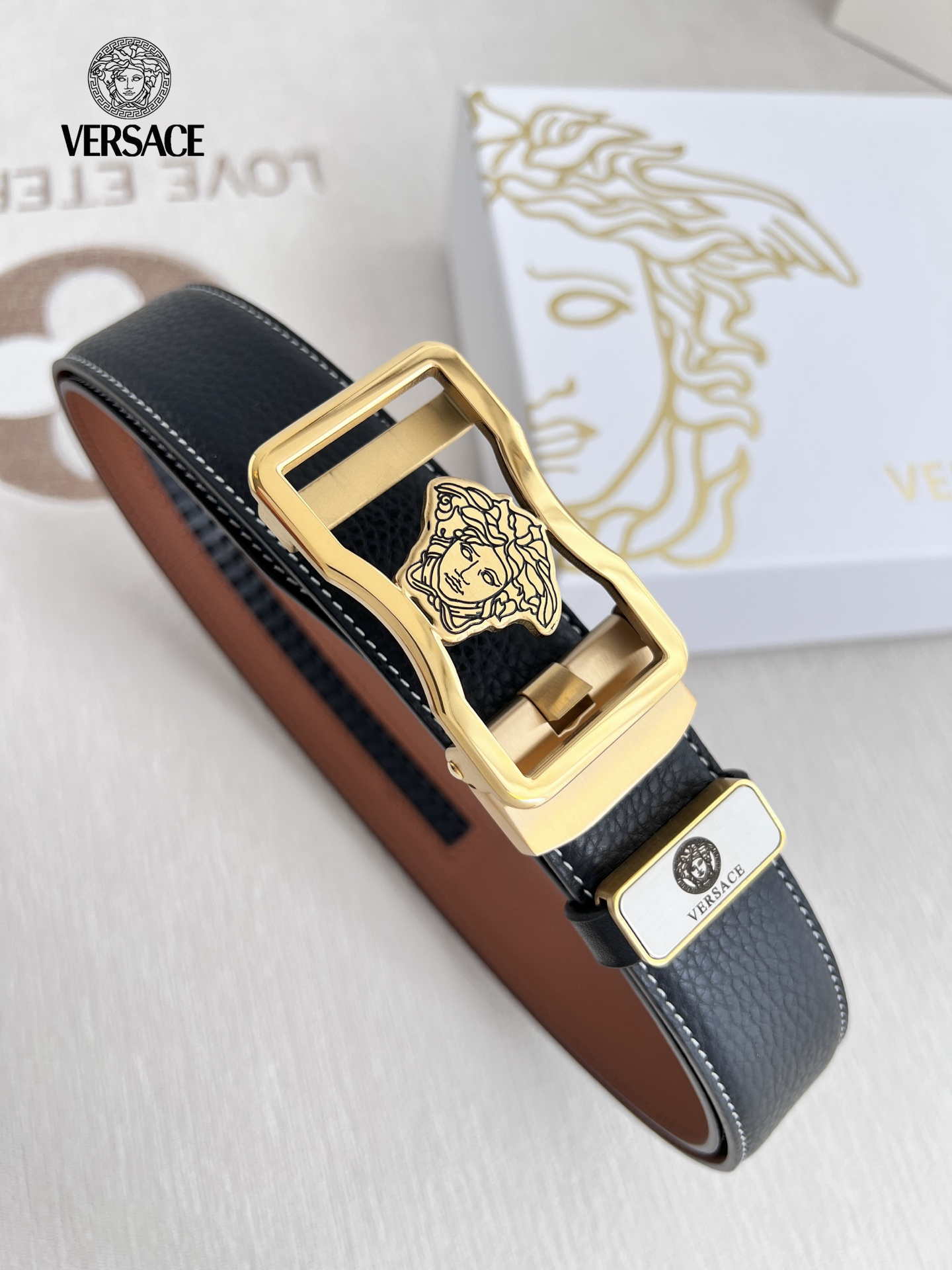 【VERSACE】(ヴェルサーチ) 3.5cmベルト メンズ 24706-BRAND OFF