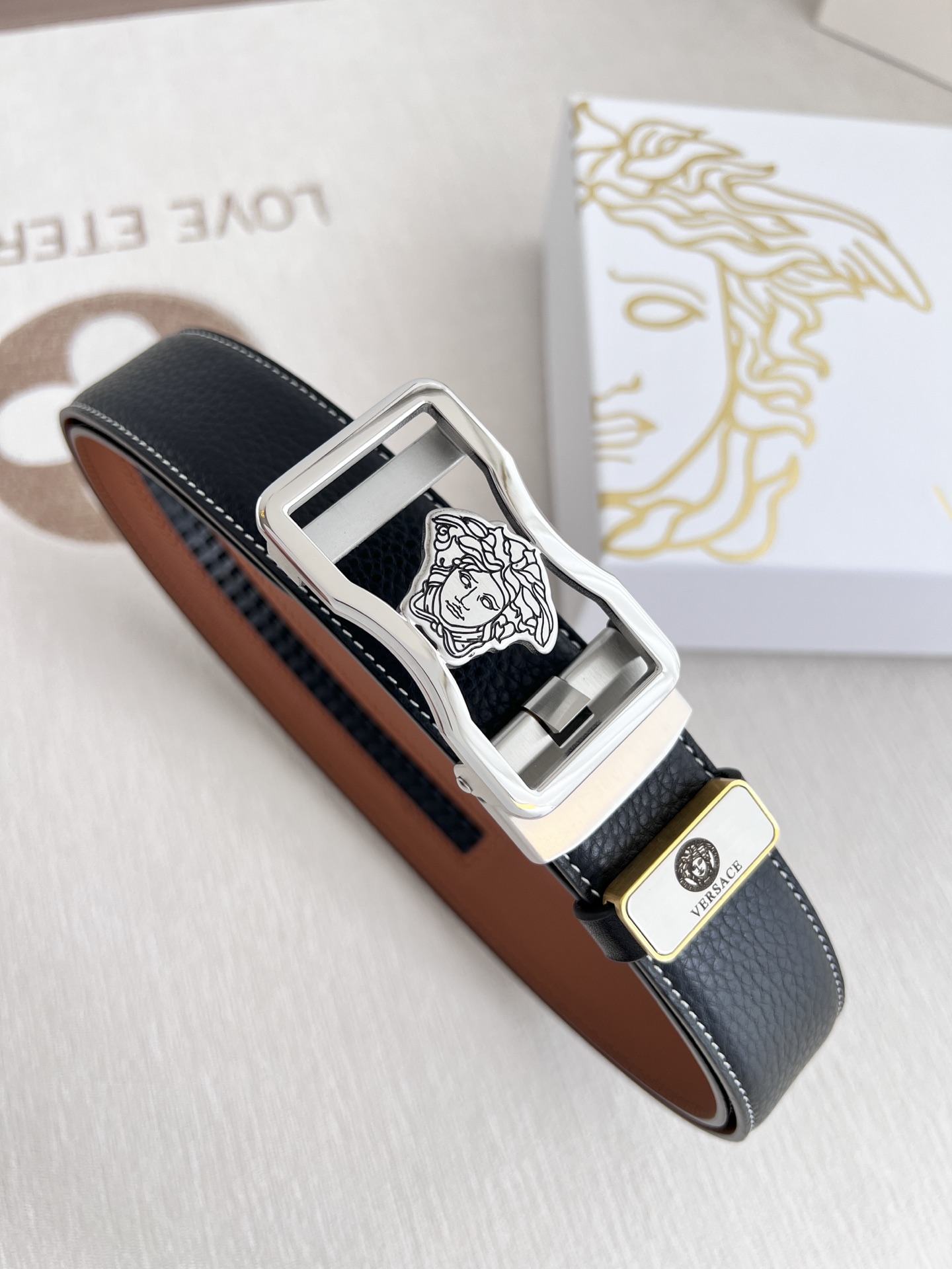 【VERSACE】(ヴェルサーチ) 3.5cmベルト メンズ 24706-BRAND OFF