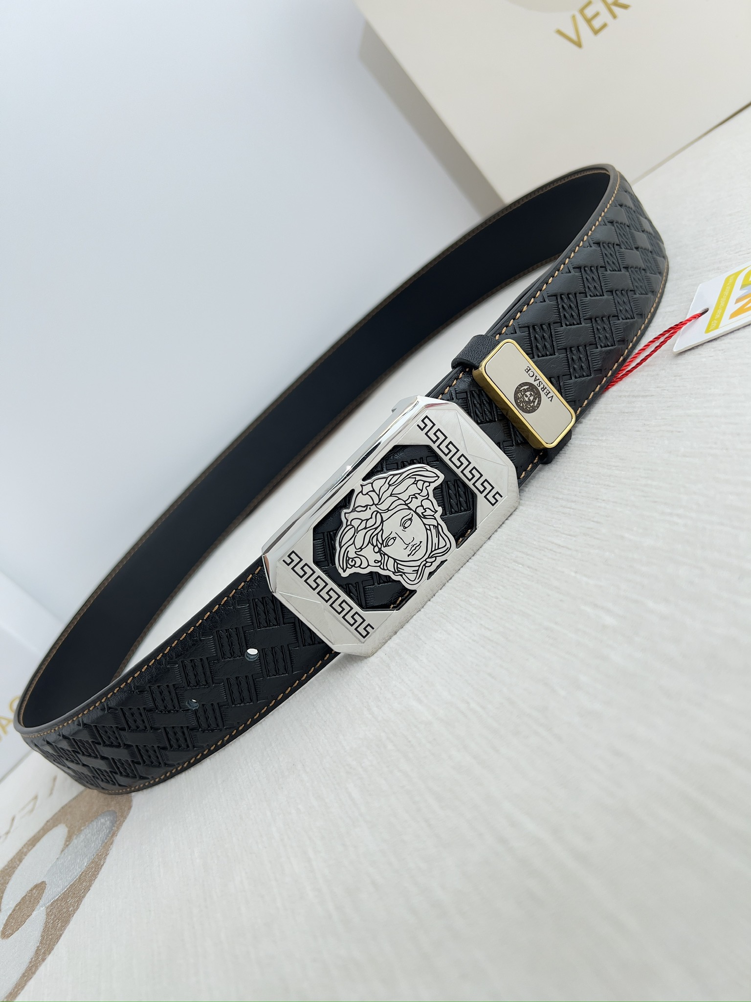 【VERSACE】(ヴェルサーチ) 3.8cmベルト メンズ-BRAND OFF