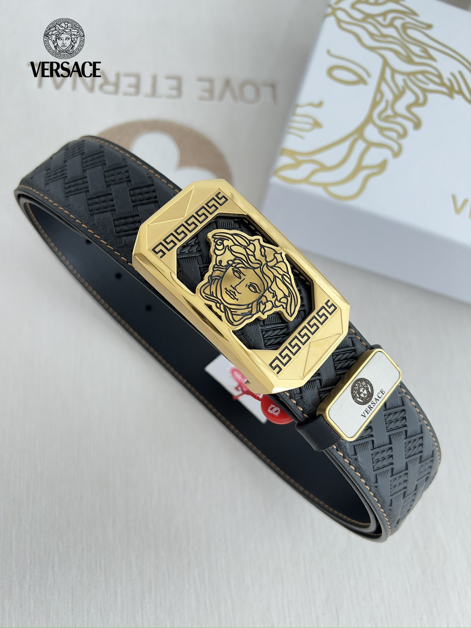 【VERSACE】(ヴェルサーチ) 3.8cmベルト メンズ 24706-BRAND OFF